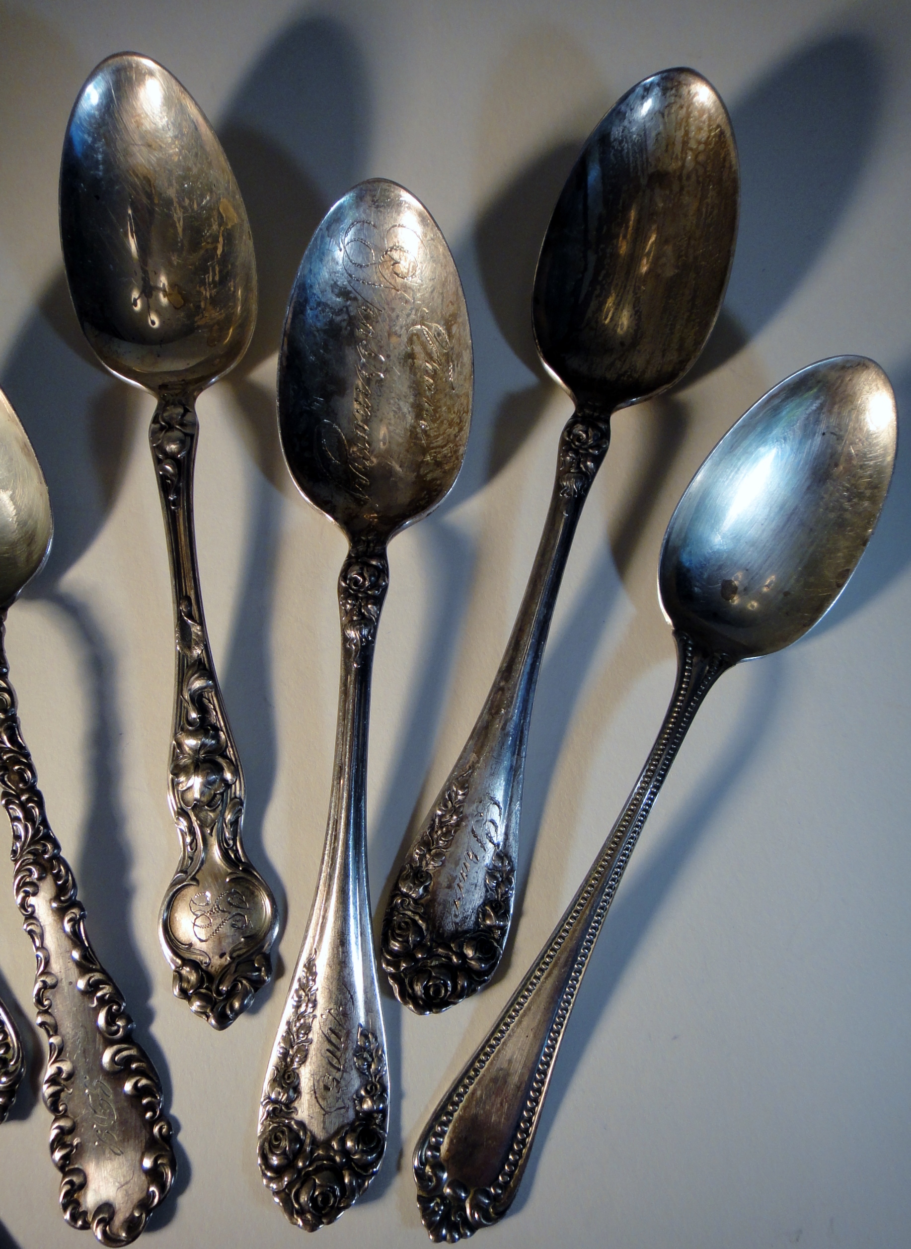 Seven R. Wallace & Sons Sterling Silver Tea Spoons