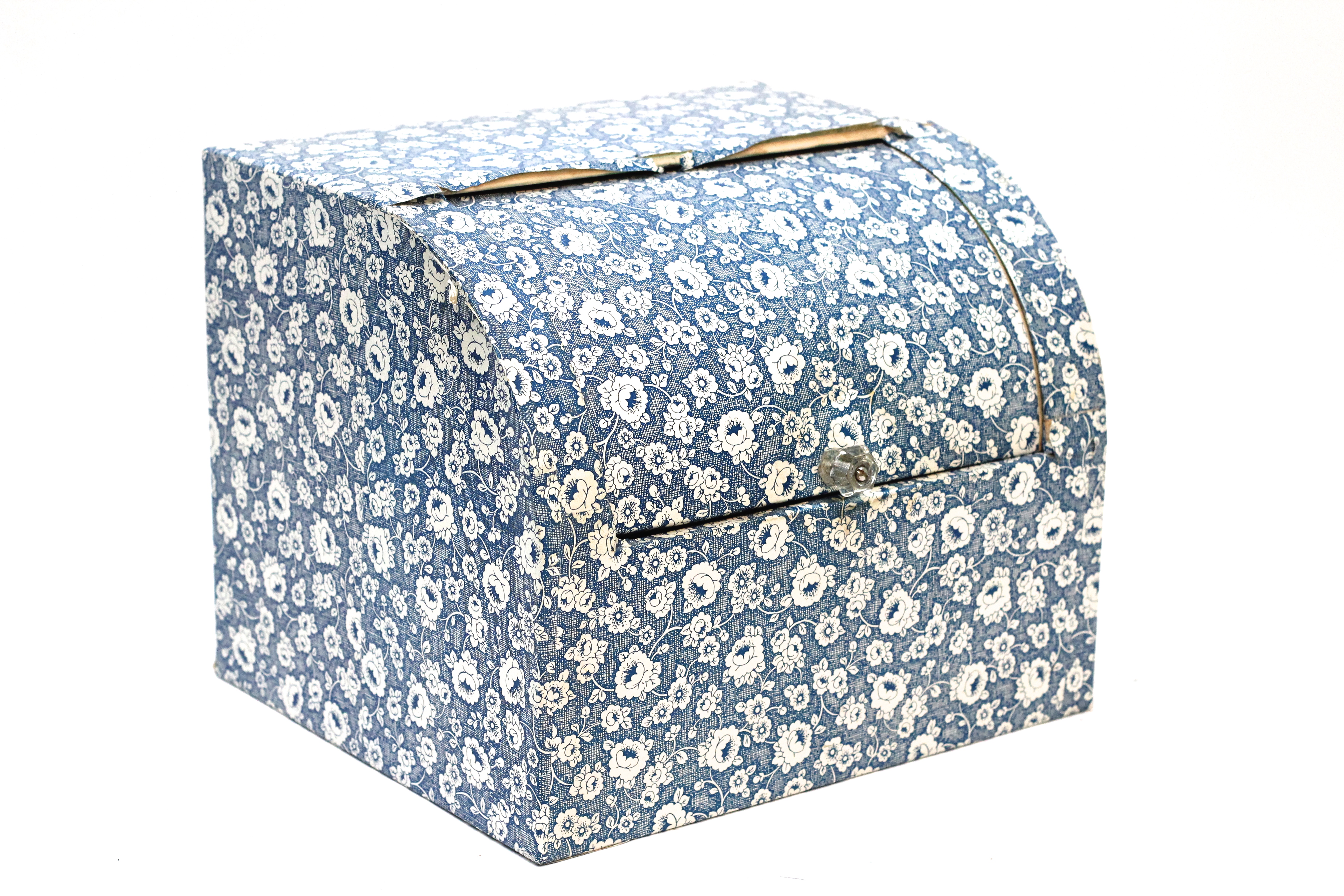 Vintage Large Rolltop Tin Metal Bread Box 