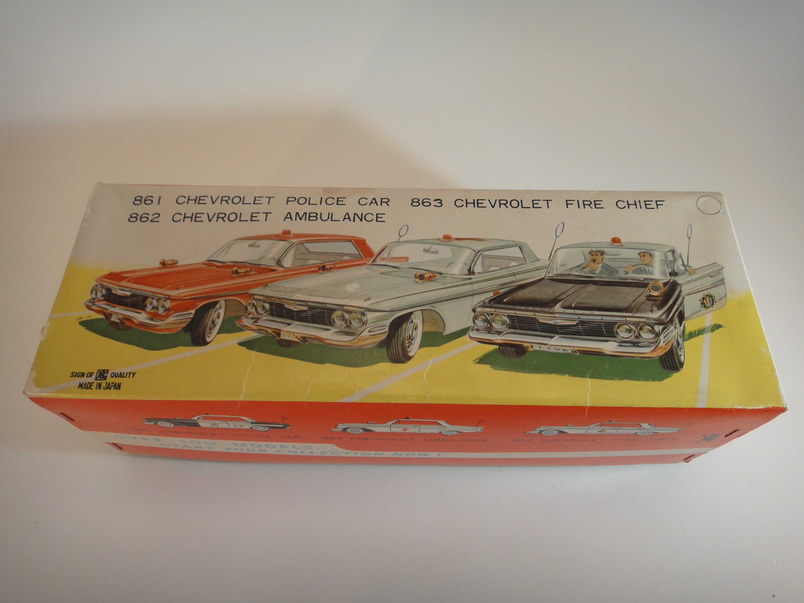 Vintage 1960s Chevrolet Friction #861 Impala Police Car By Bandi