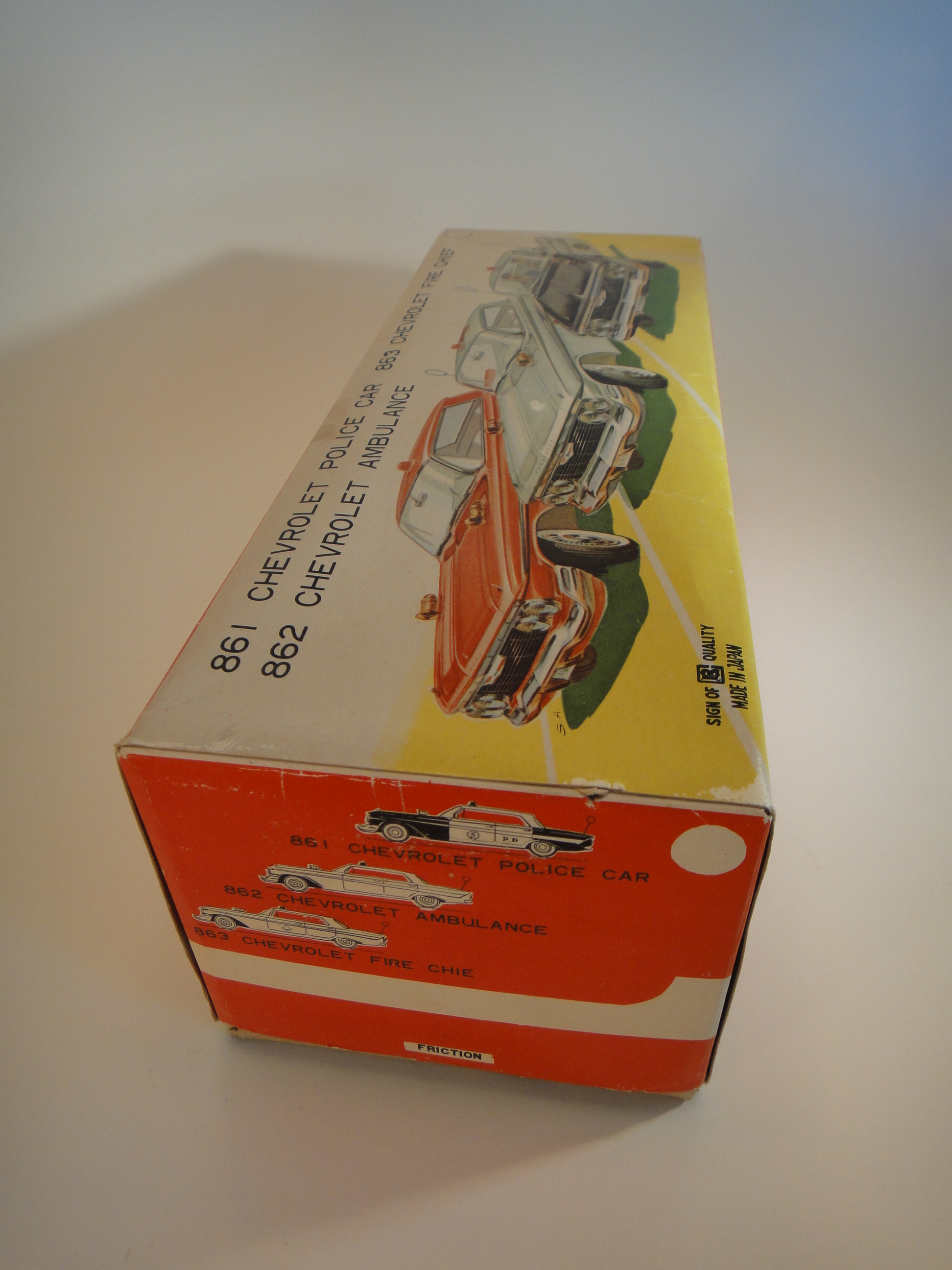 Vintage 1960s Chevrolet Friction #861 Impala Police Car By Bandi