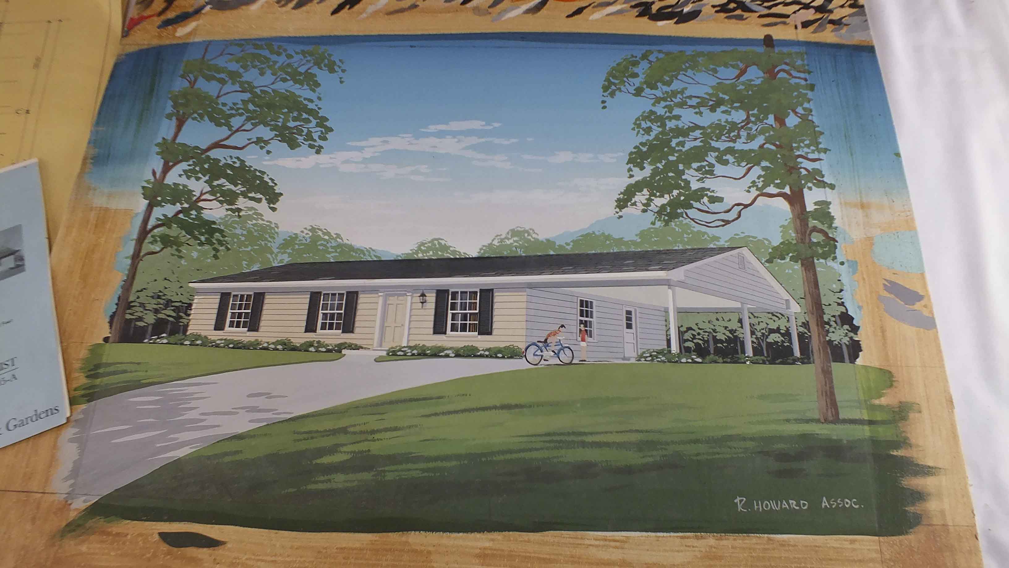 Hand Painted Architectural Rendering, Poster and Plans
