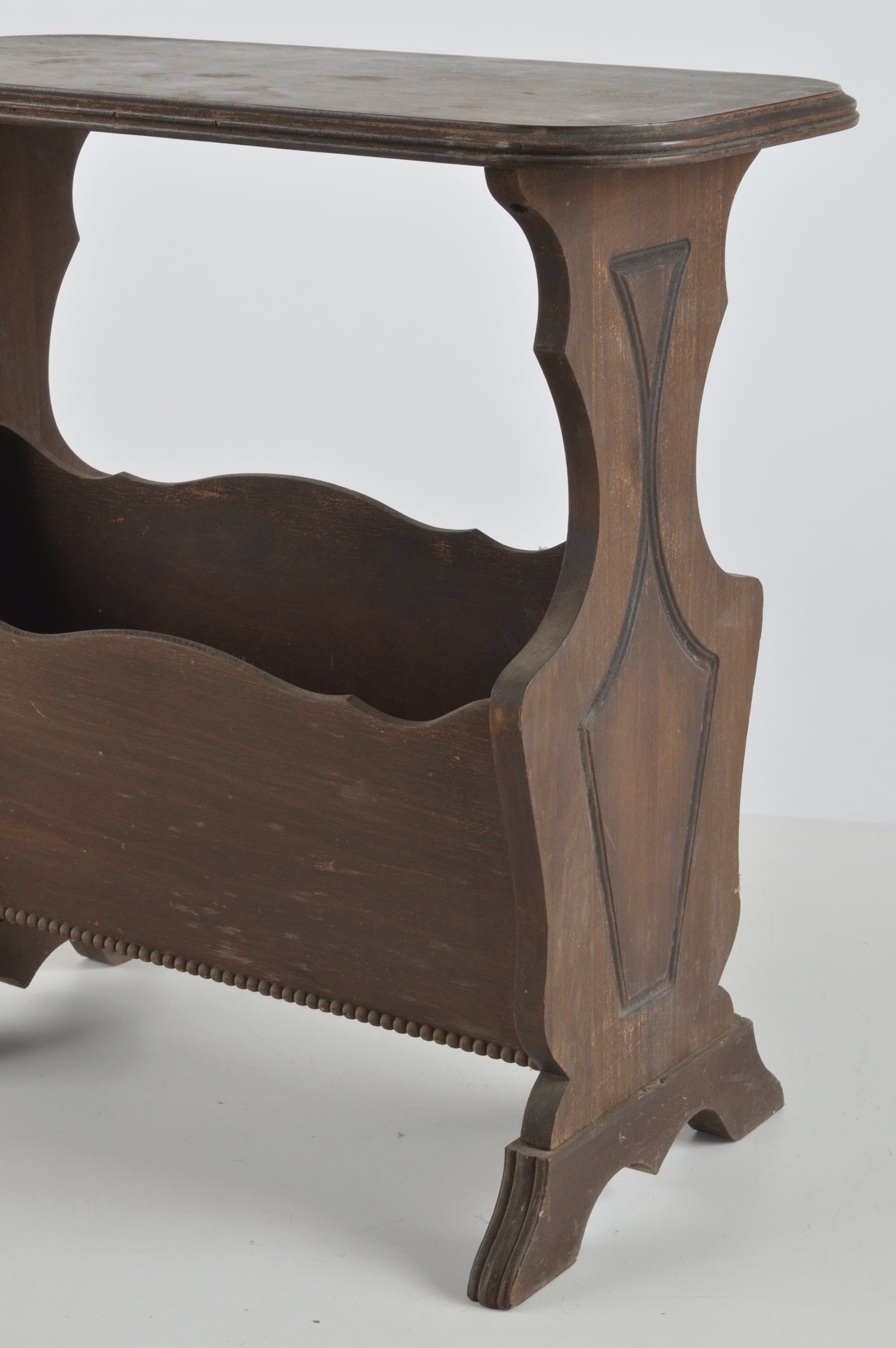 Vintage Wood End Table/Magazine Rack