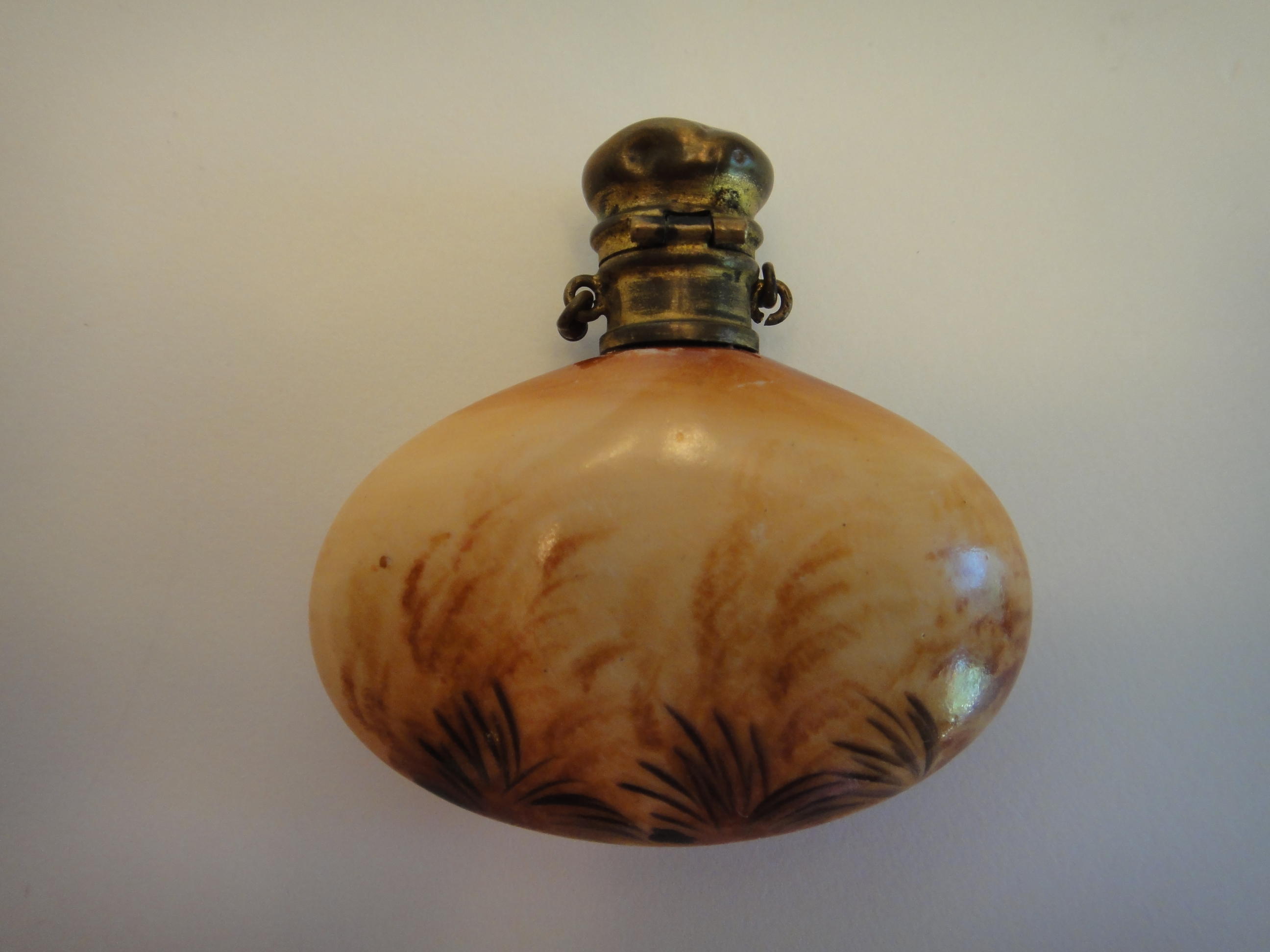 1800s Victorian Porcelain Perfume Bottle Chatelaine