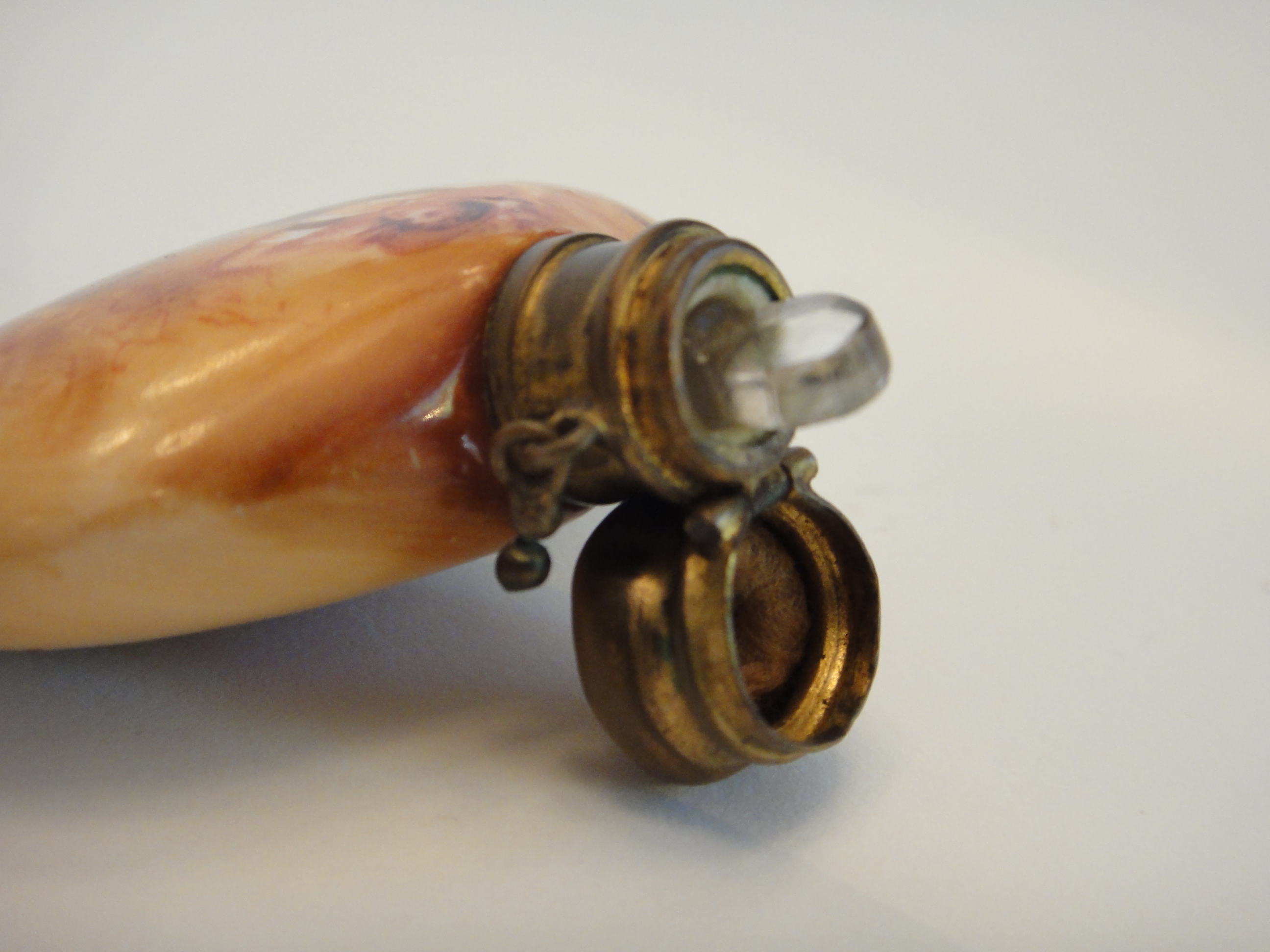 1800s Victorian Porcelain Perfume Bottle Chatelaine