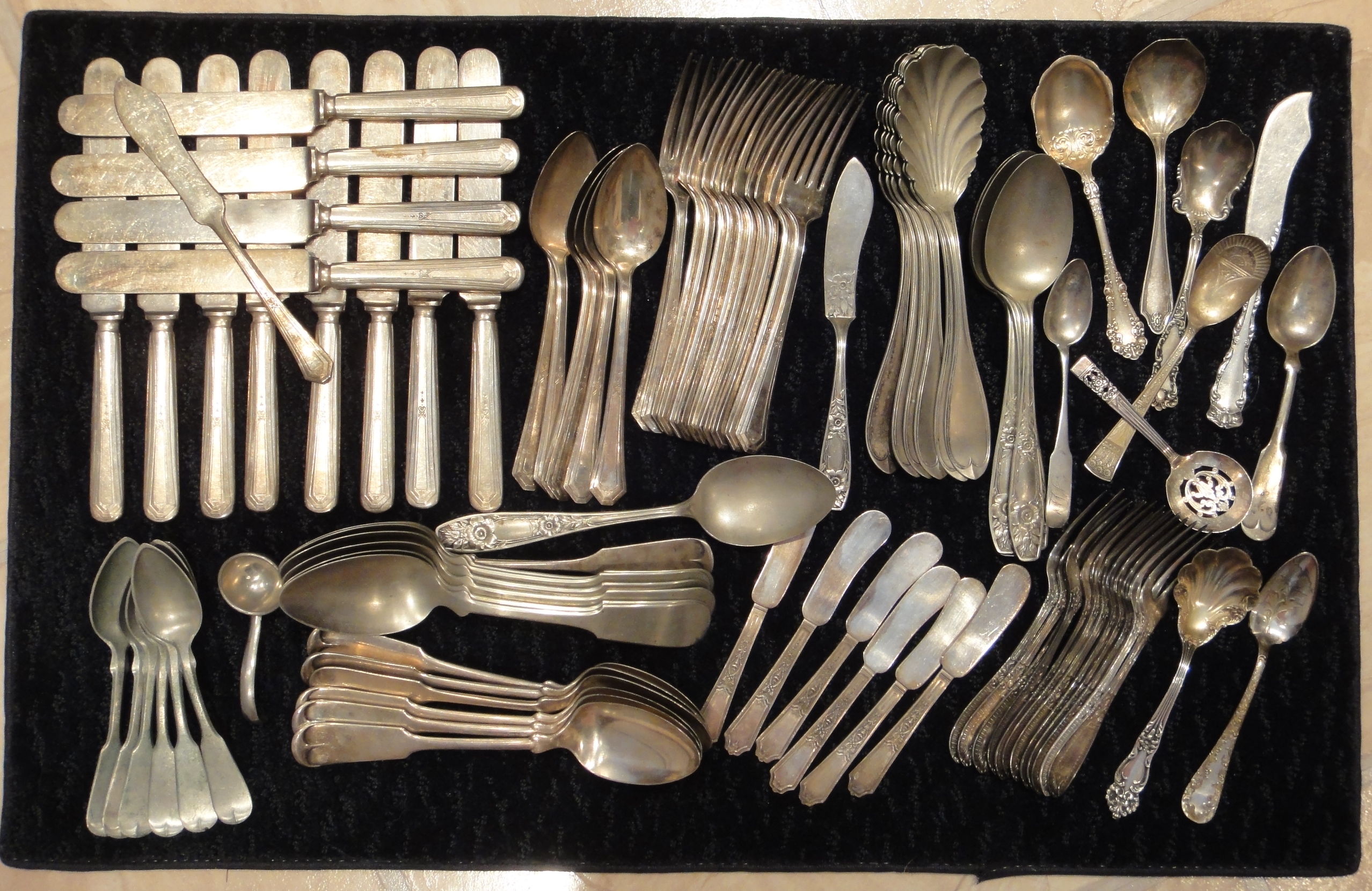 91 Pieces Antique & Vintage Silver Plated Flatware