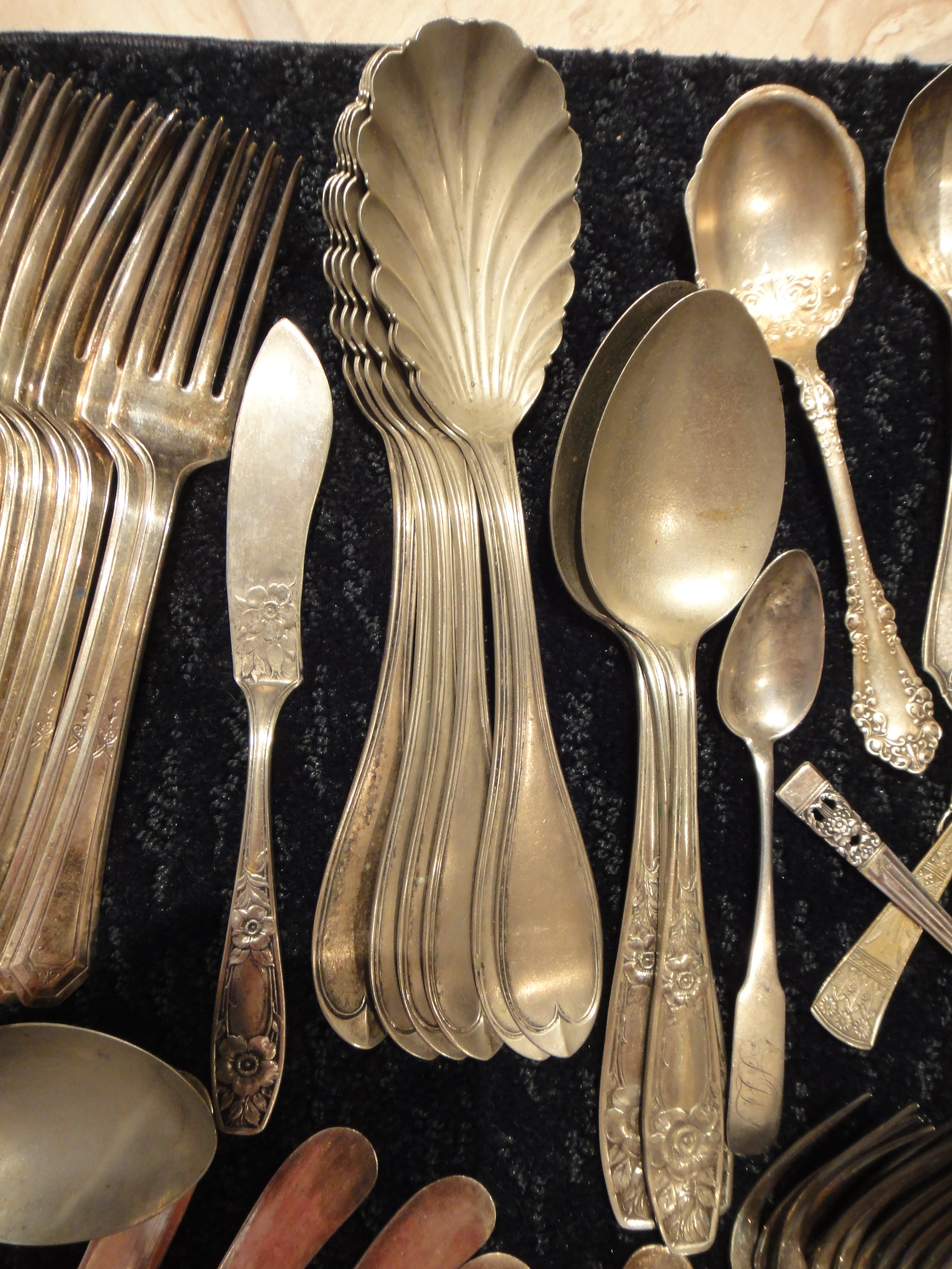 91 Pieces Antique & Vintage Silver Plated Flatware