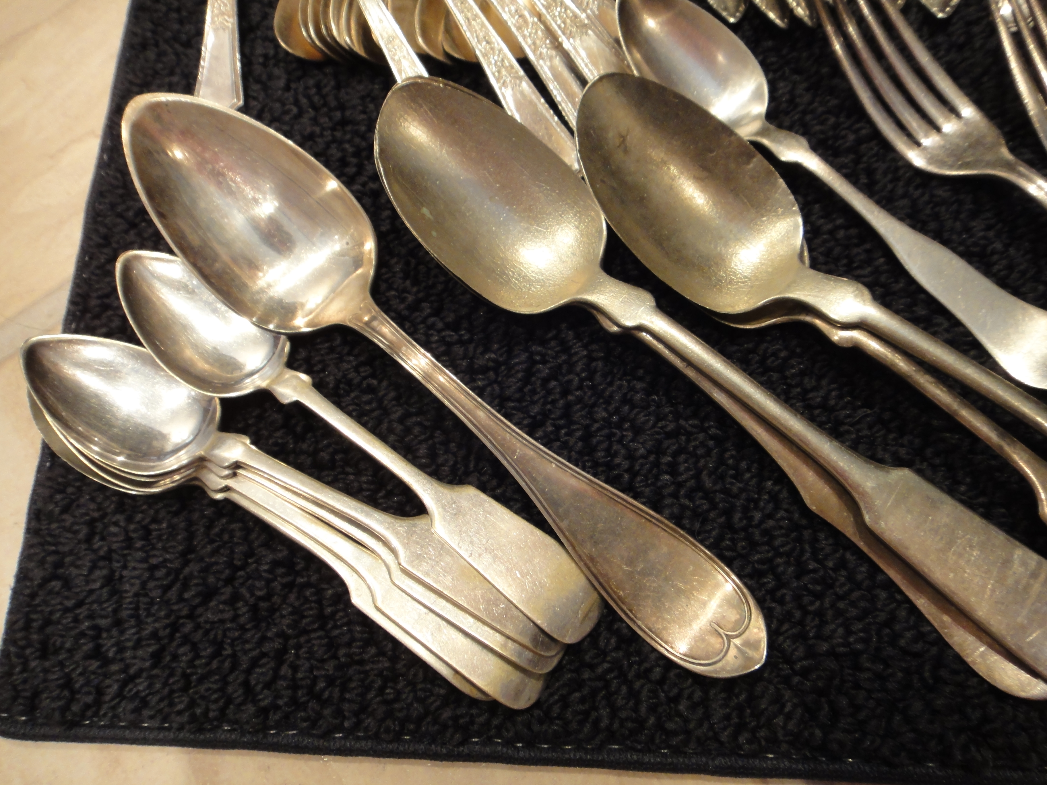 98 Pieces Antique & Vintage Silver Plate Flatware