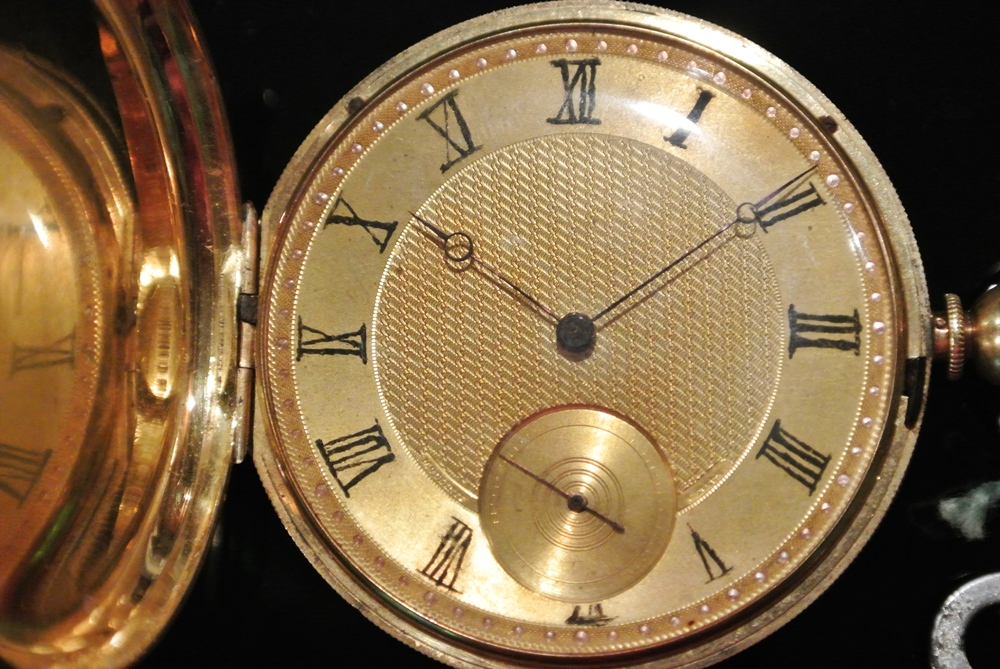 18K Moulinier Geneva Mechanical Pocket Watch With Winding Keys