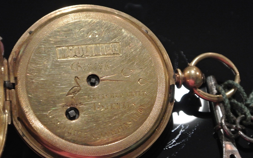 18K Moulinier Geneva Mechanical Pocket Watch With Winding Keys