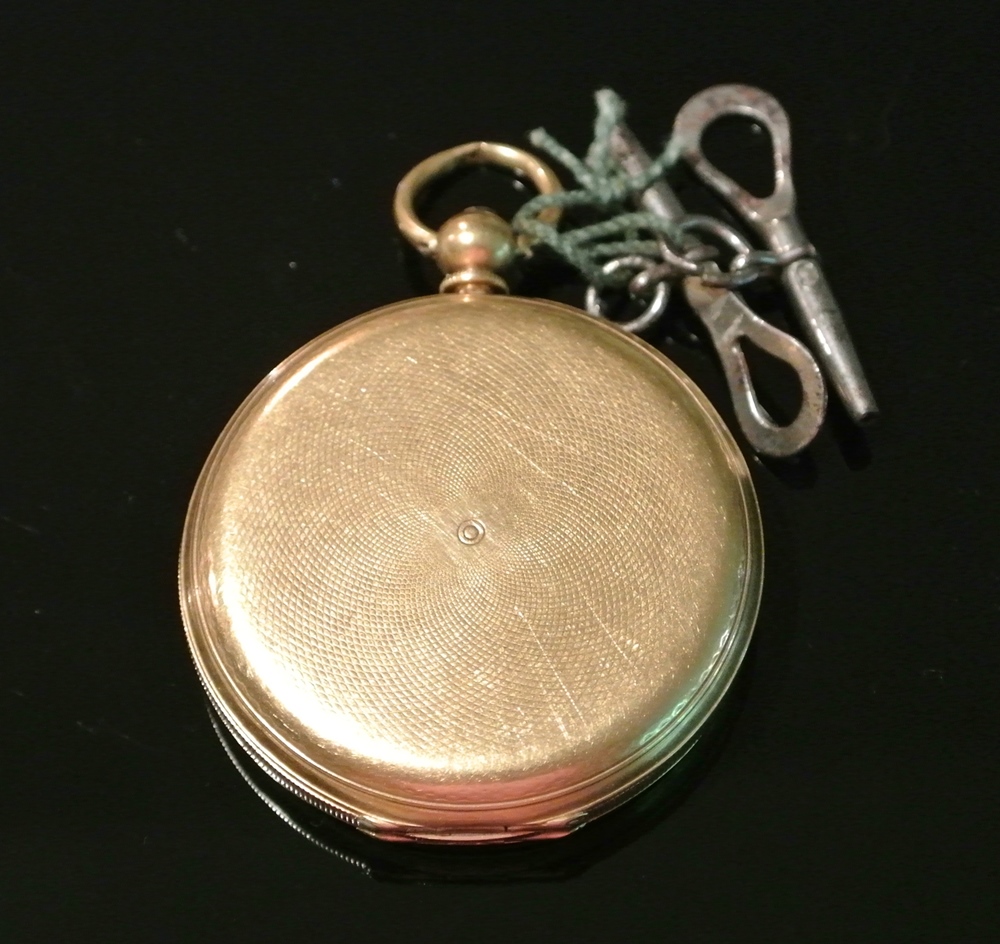 18K Moulinier Geneva Mechanical Pocket Watch With Winding Keys