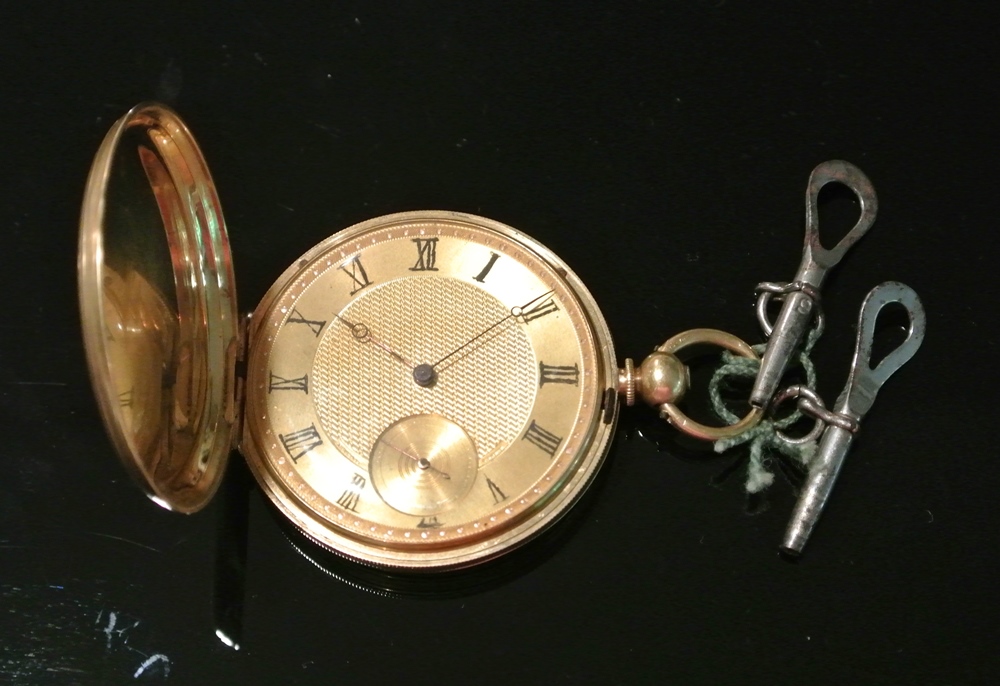 18K Moulinier Geneva Mechanical Pocket Watch With Winding Keys