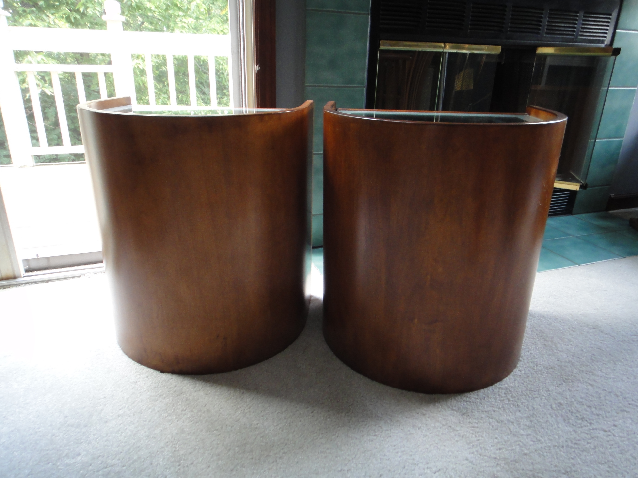 Mid Century Modern Half Moon End Tables