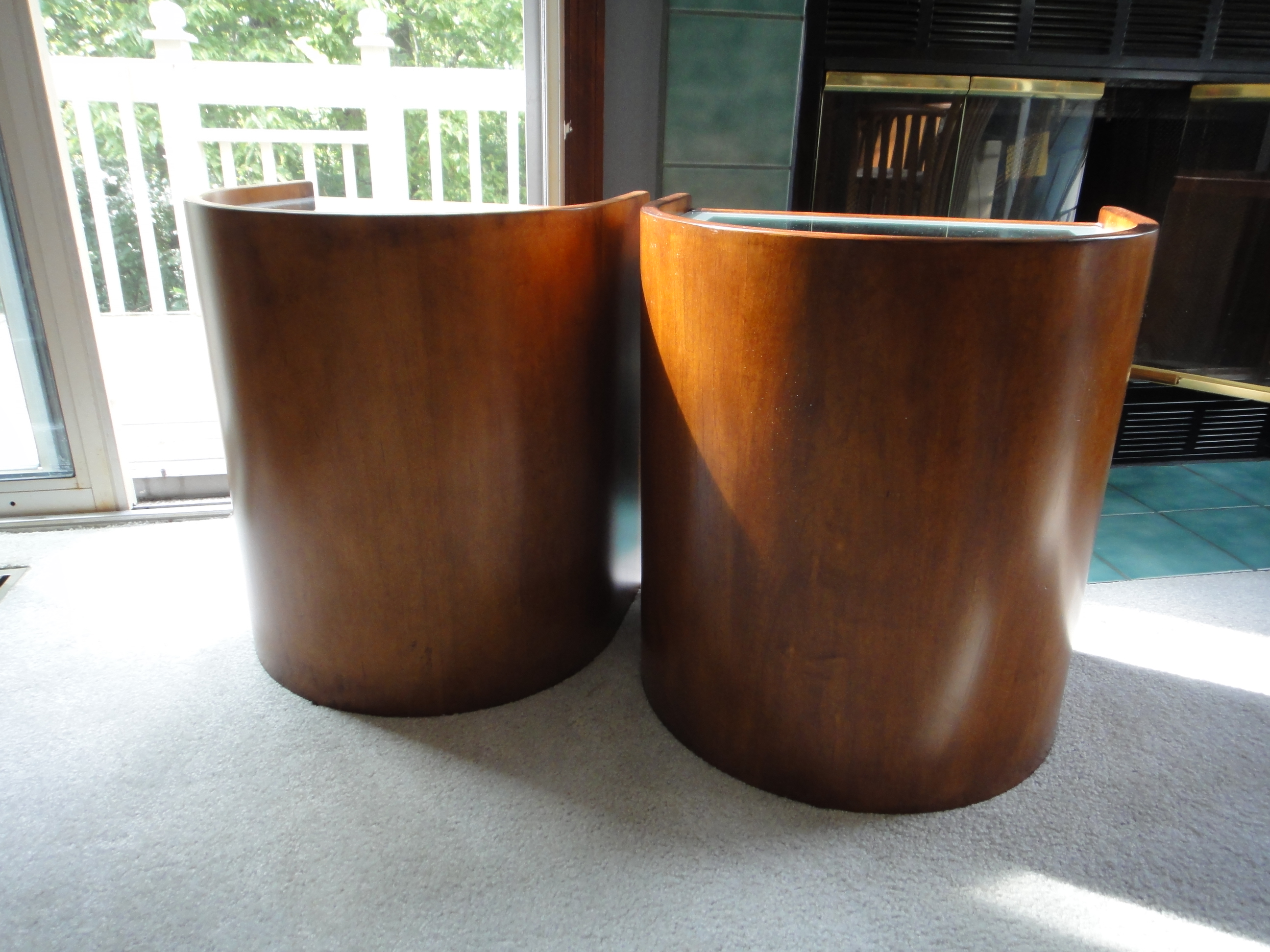 Mid Century Modern Half Moon End Tables