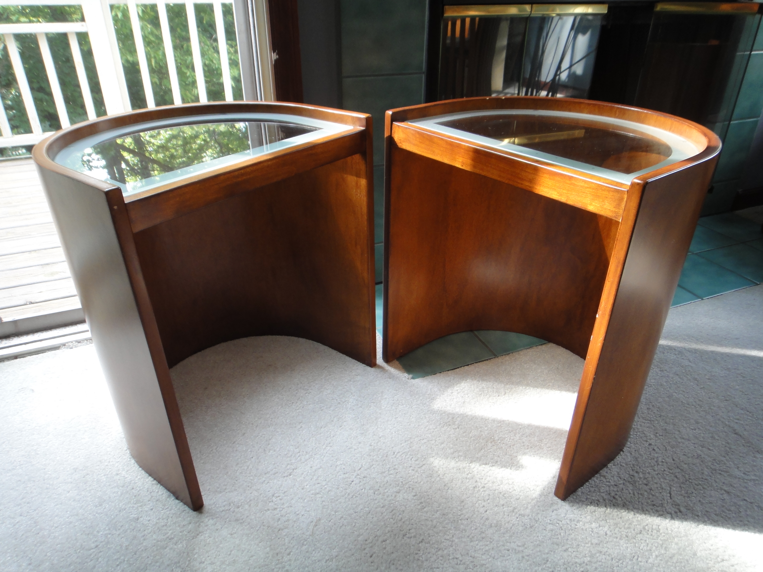 Mid Century Modern Half Moon End Tables