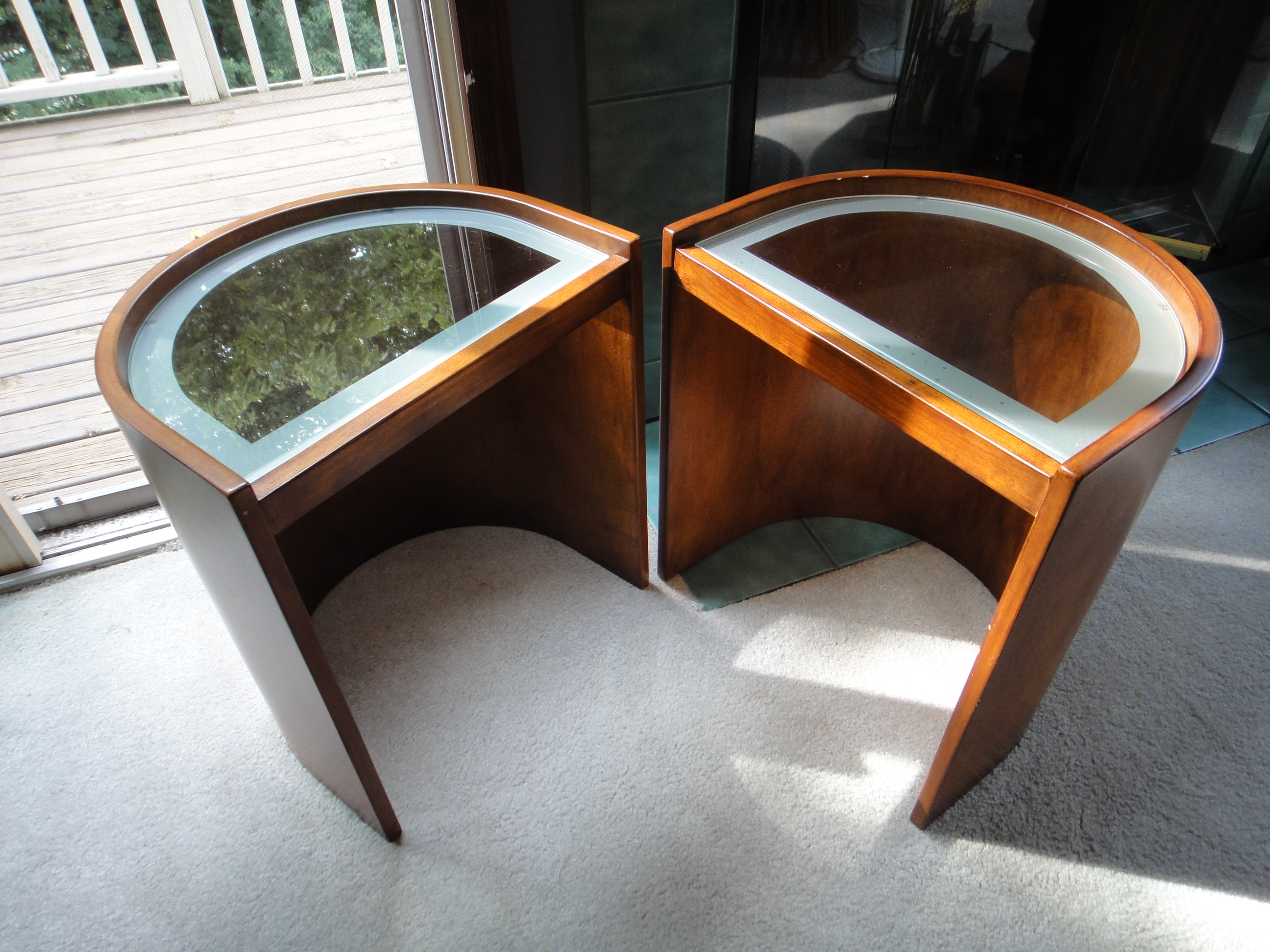 Mid Century Modern Half Moon End Tables