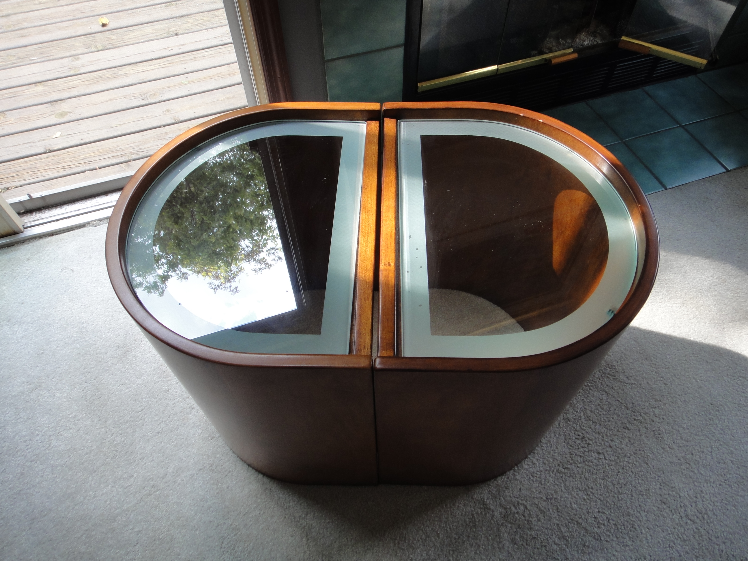 Mid Century Modern Half Moon End Tables
