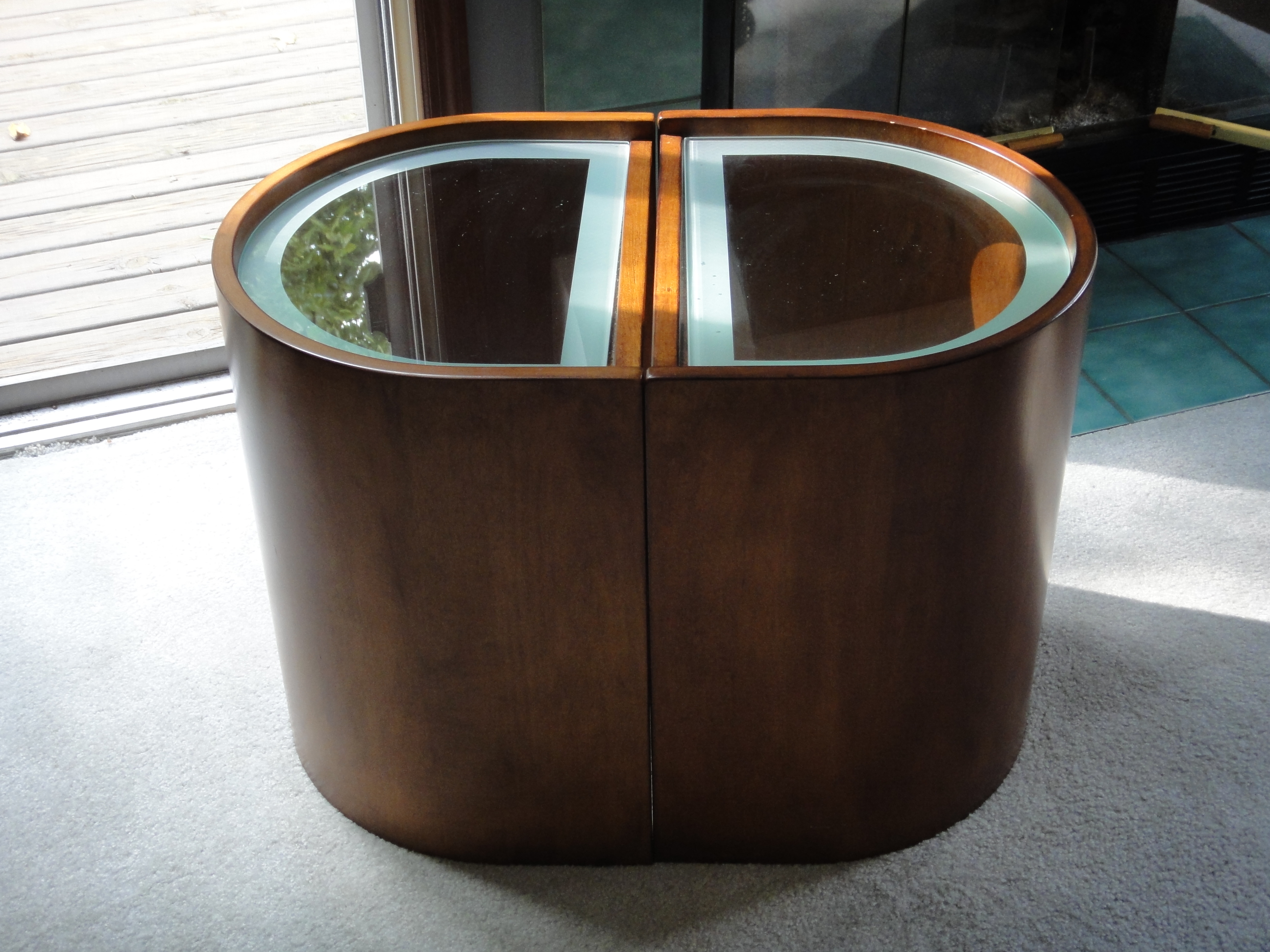 Mid Century Modern Half Moon End Tables