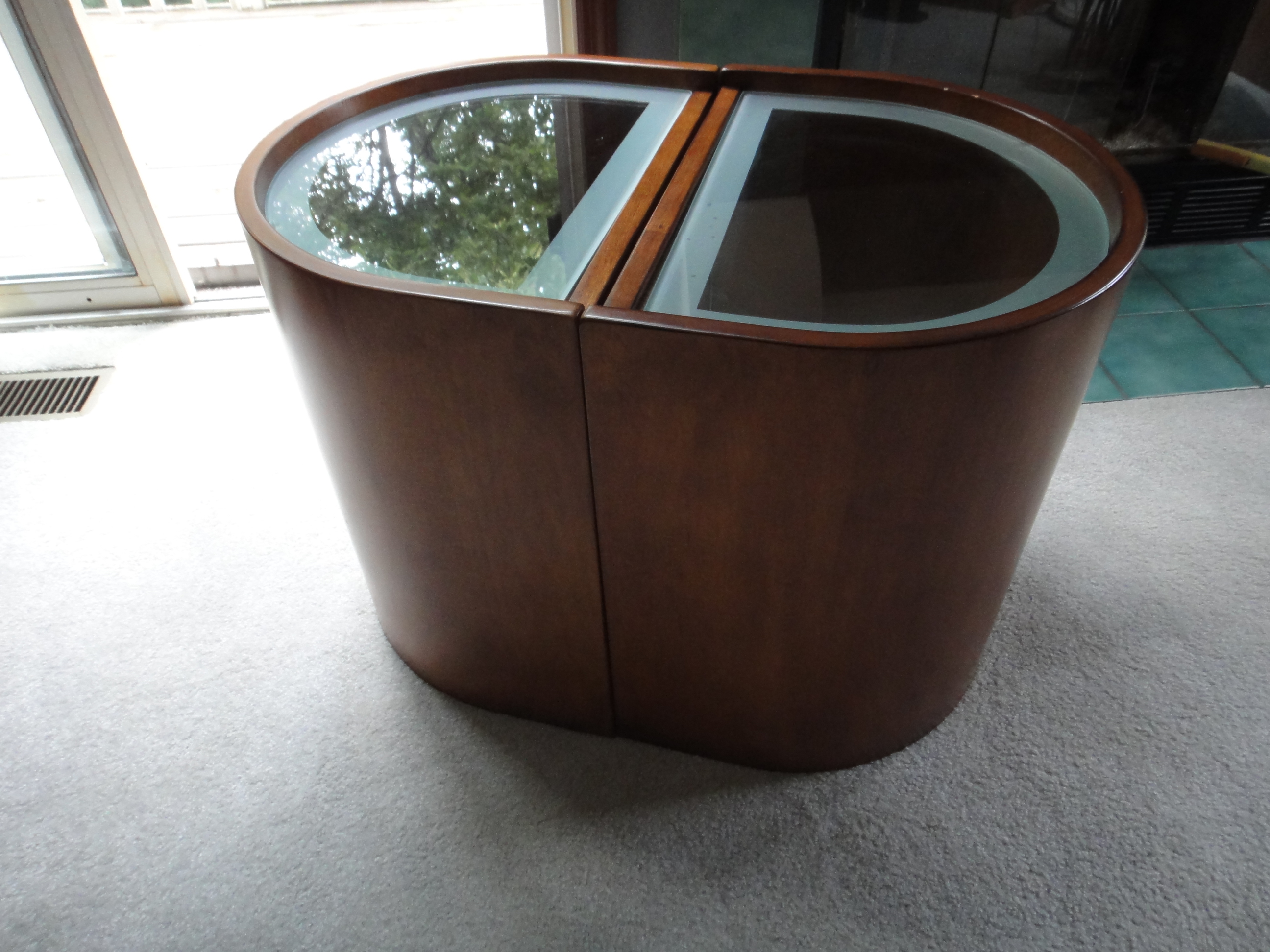 Mid Century Modern Half Moon End Tables