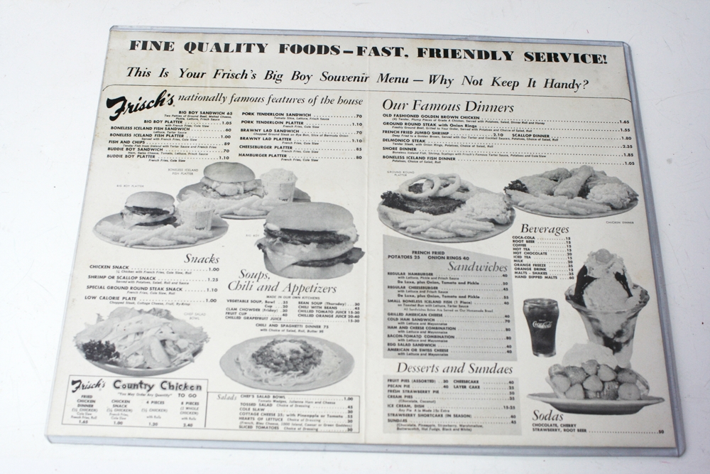 Vintage Cincinnati Restaurant Menus 