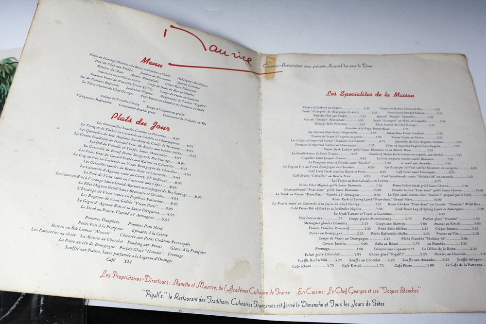 Vintage Cincinnati Restaurant Menus 