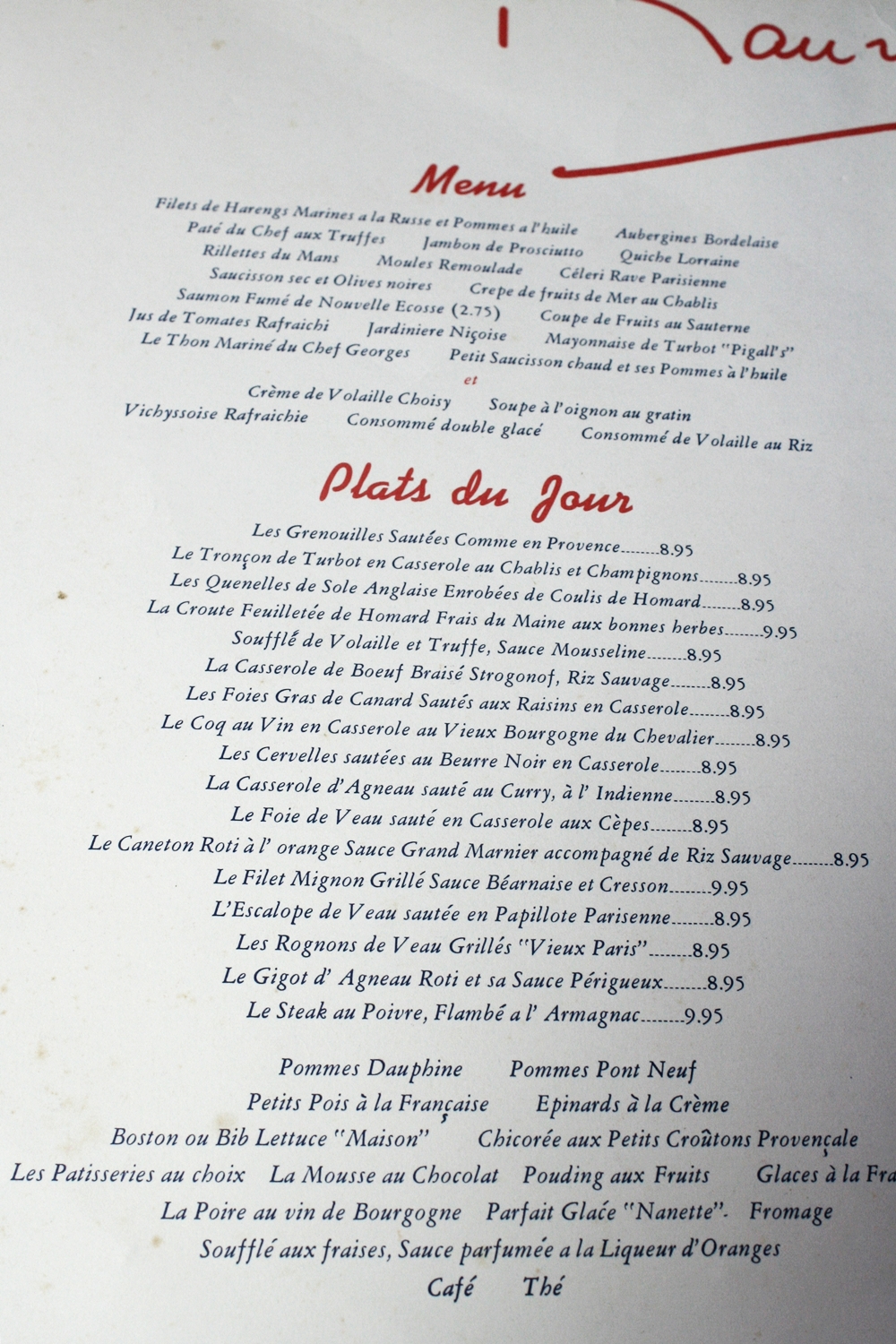 Vintage Cincinnati Restaurant Menus 