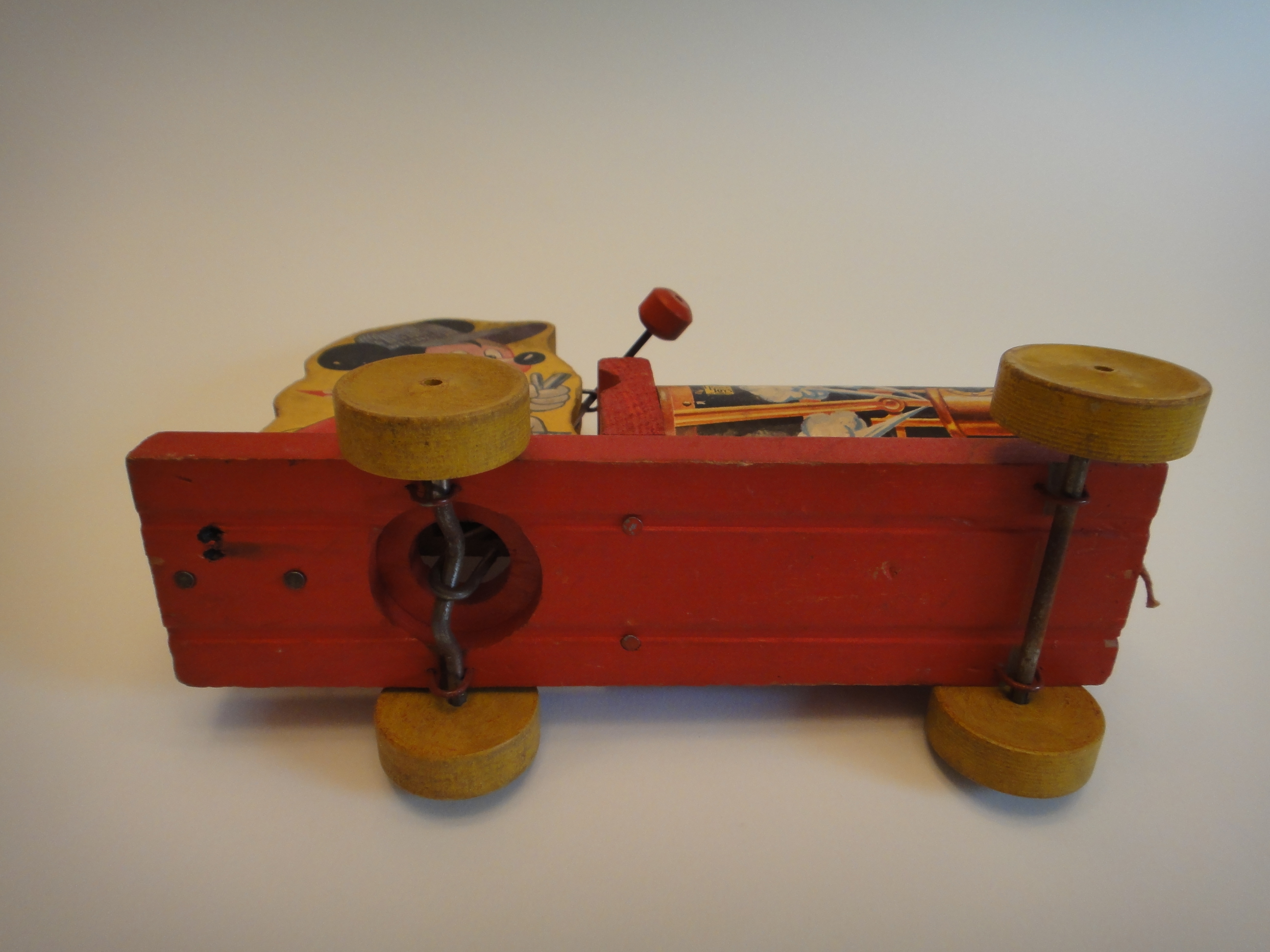 Vintage Fisher Price Disney Mickey Mouse Wooden Pull Toy
