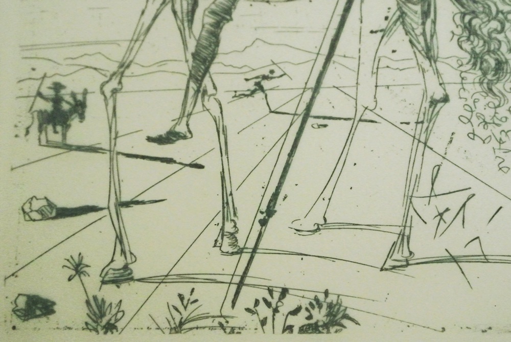 Salvador Dali Original Etching Of Don Quixote