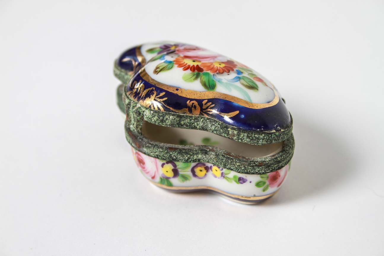 Pair of Porcelain Antique Pill Boxes