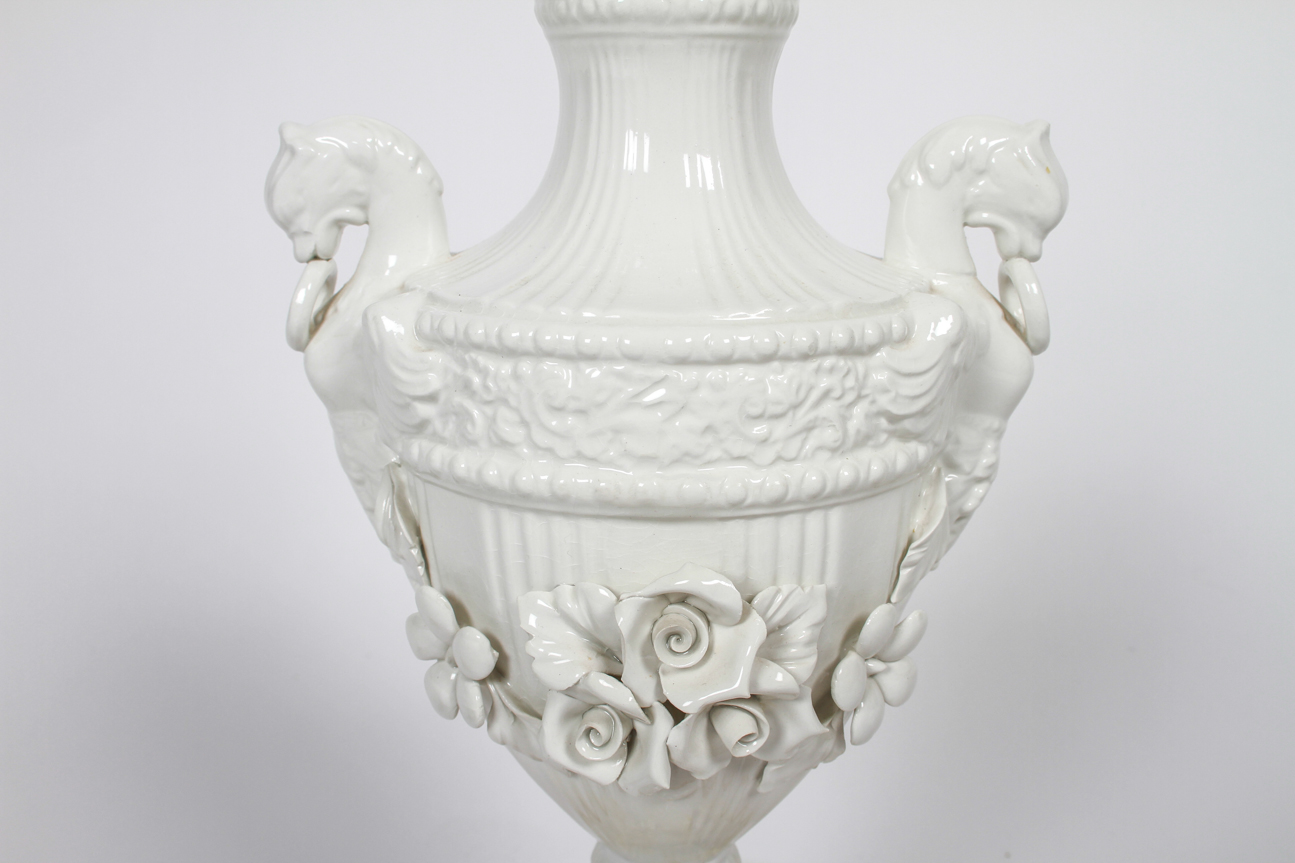 Vintage Porcelain Frederick Cooper Lamp with Flower Accents