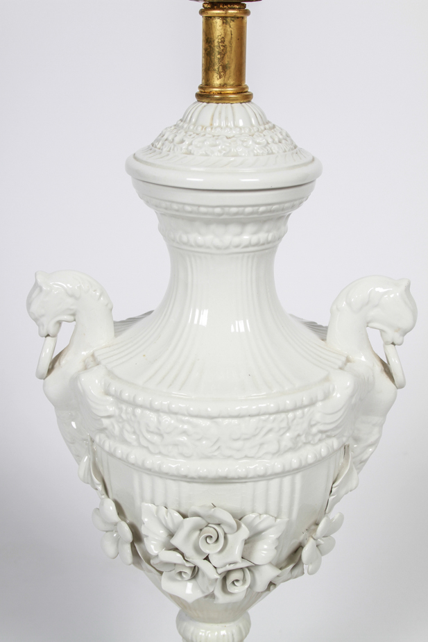 Vintage Porcelain Frederick Cooper Lamp with Flower Accents