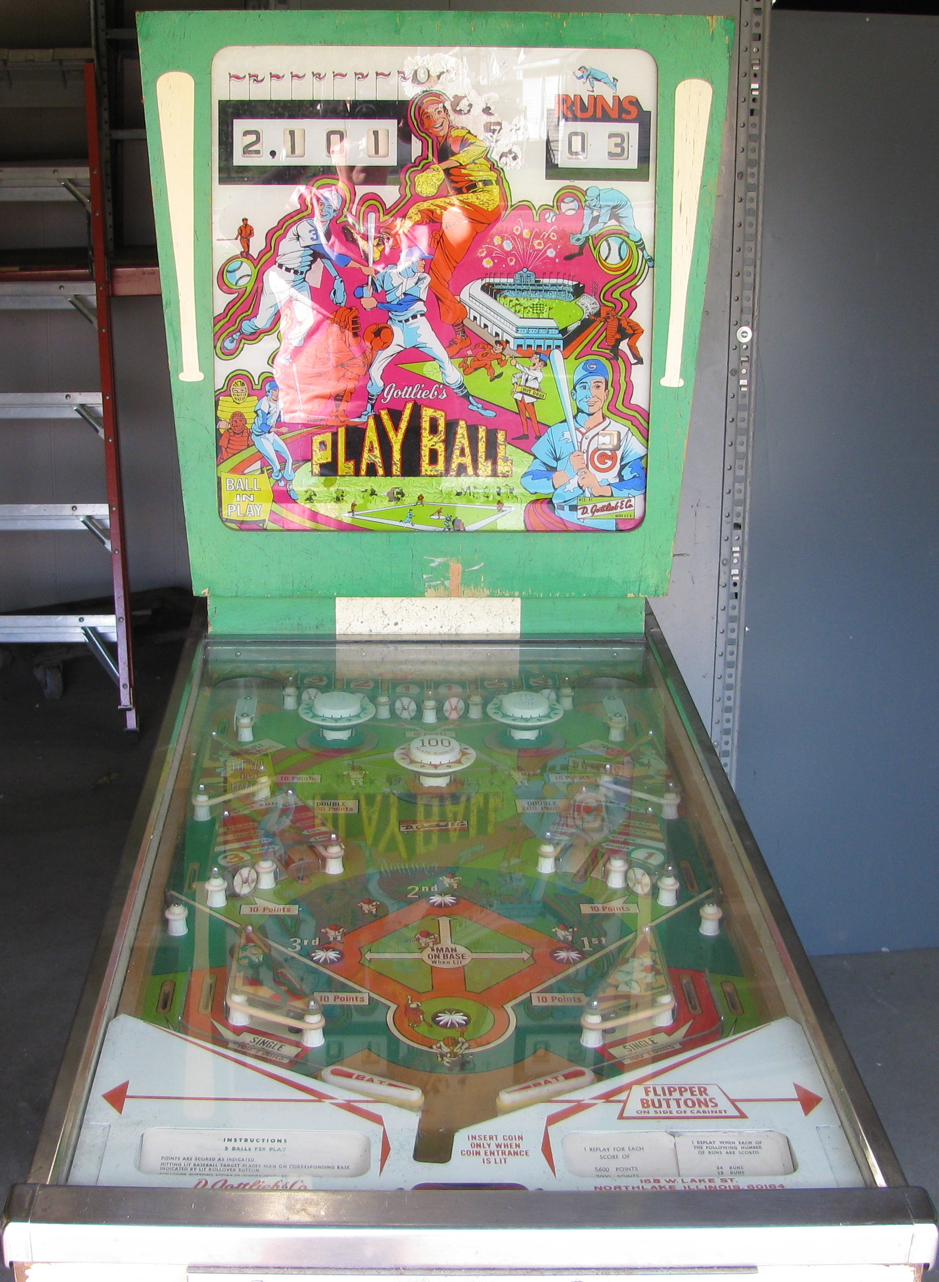 1971 Gottlieb Playball Pinball Machine