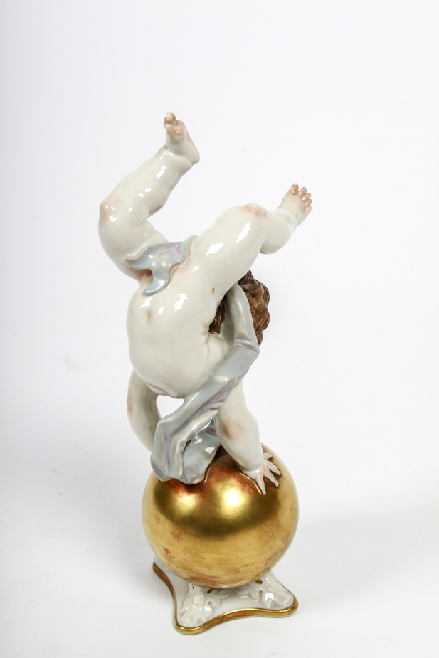 Rare Boy on Ball German Figurine by Professor Theodor Karner