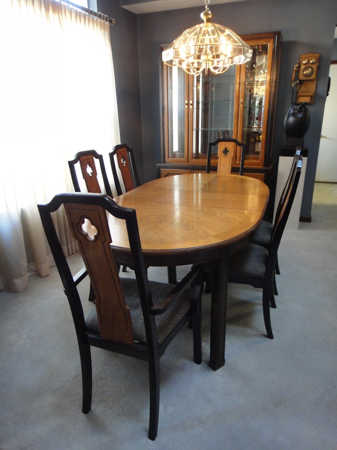 Mid Century Thomasville Dining Room Table & 6 Chairs