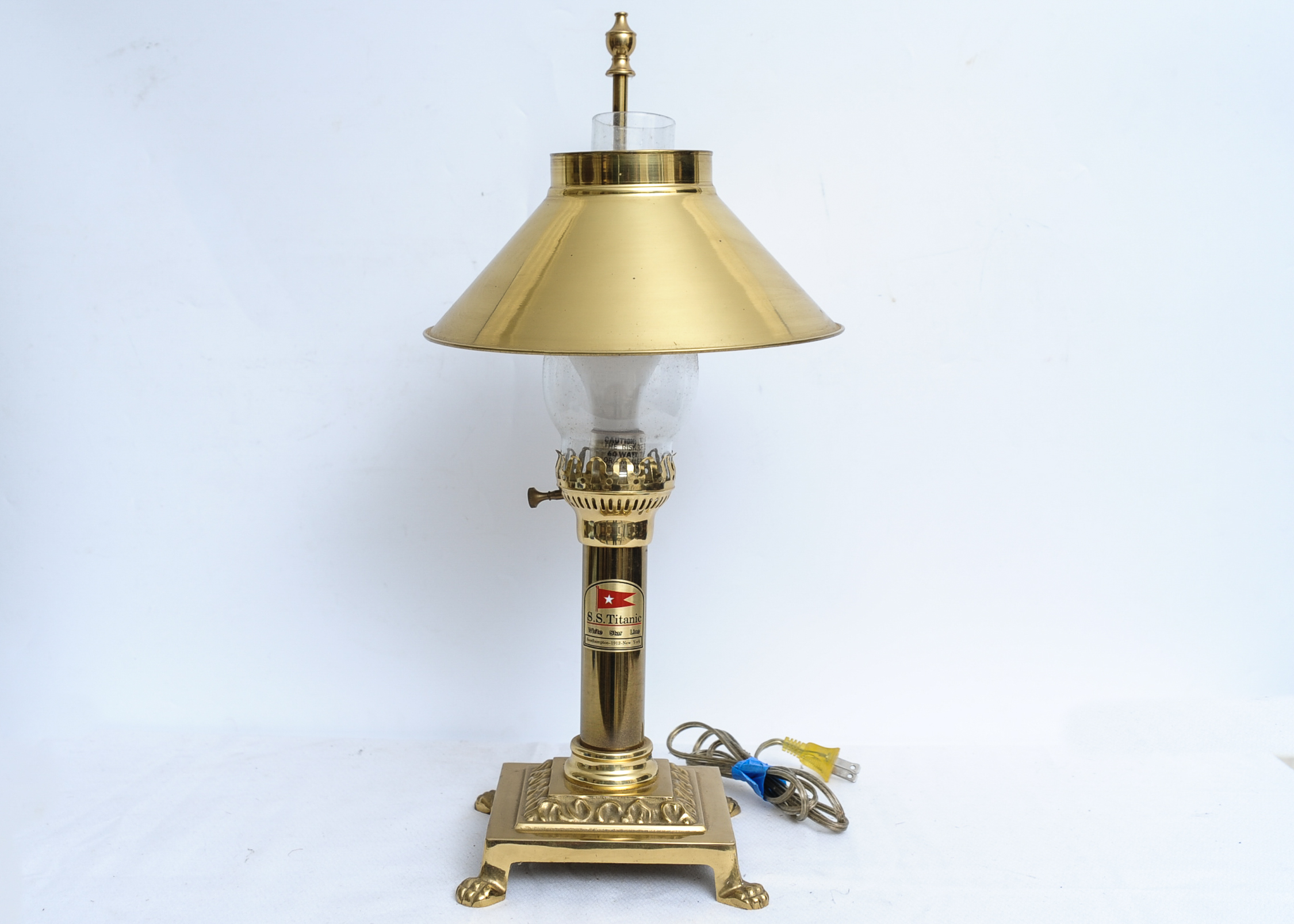 S.S. Titanic Brass Lamp with Adjustable Shade