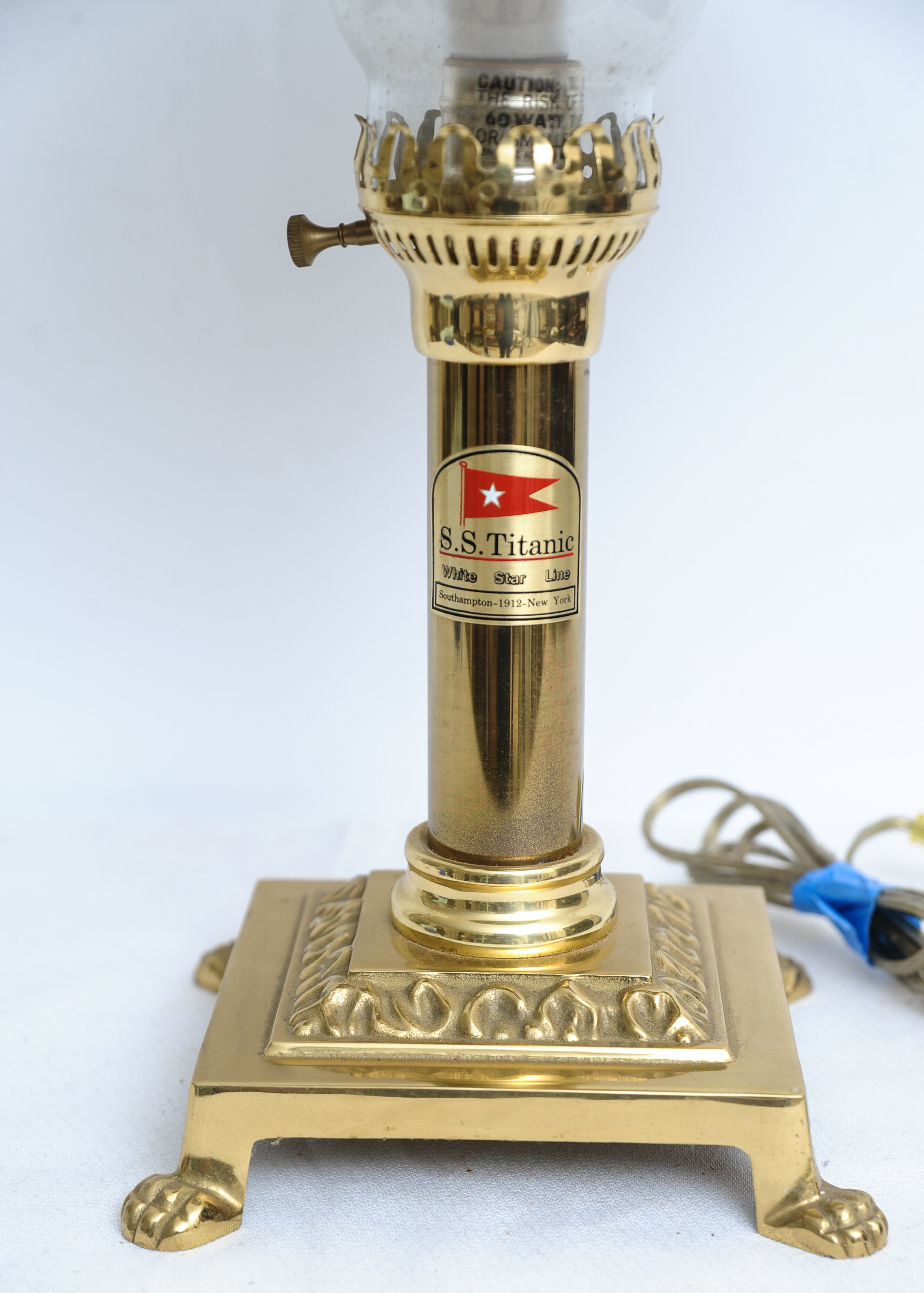 S.S. Titanic Brass Lamp with Adjustable Shade