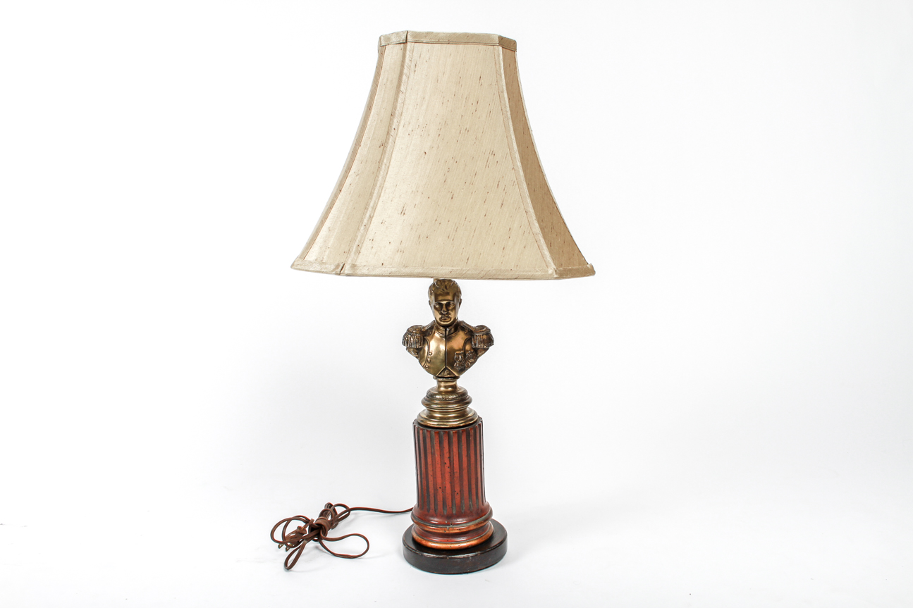 Rare Vintage Napoleon Bust Table Lamp by Frederick Cooper 