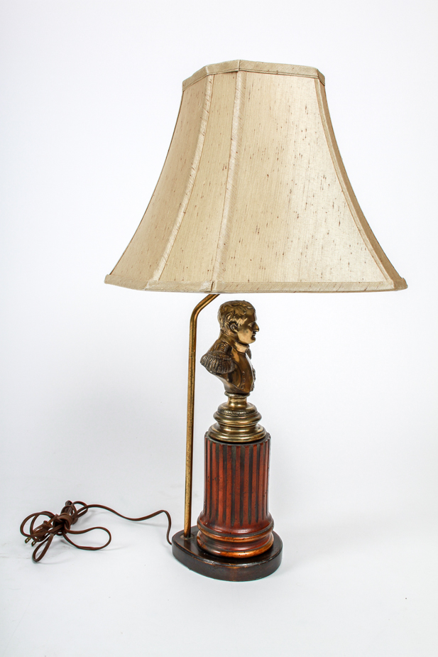 Rare Vintage Napoleon Bust Table Lamp by Frederick Cooper 