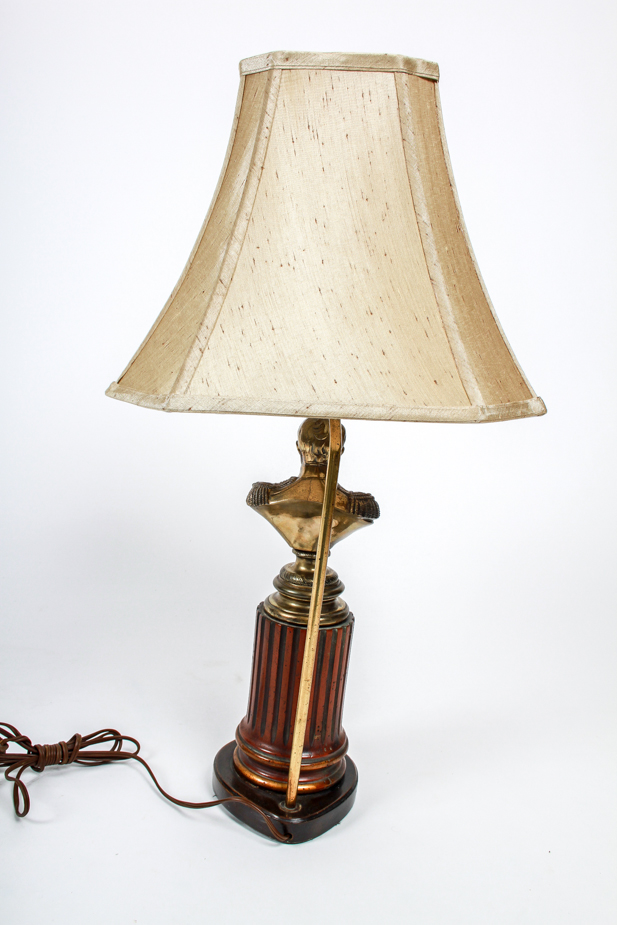 Rare Vintage Napoleon Bust Table Lamp by Frederick Cooper 