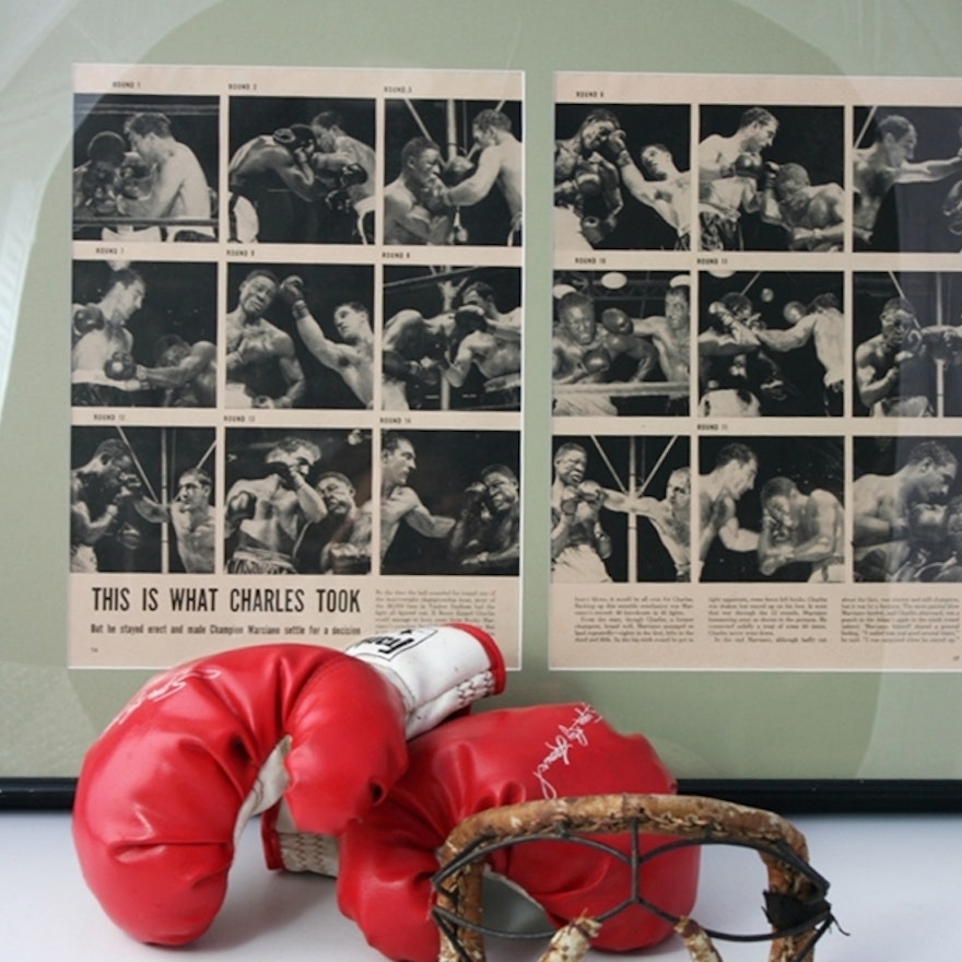 Framed Ezzard Charles Clippings 