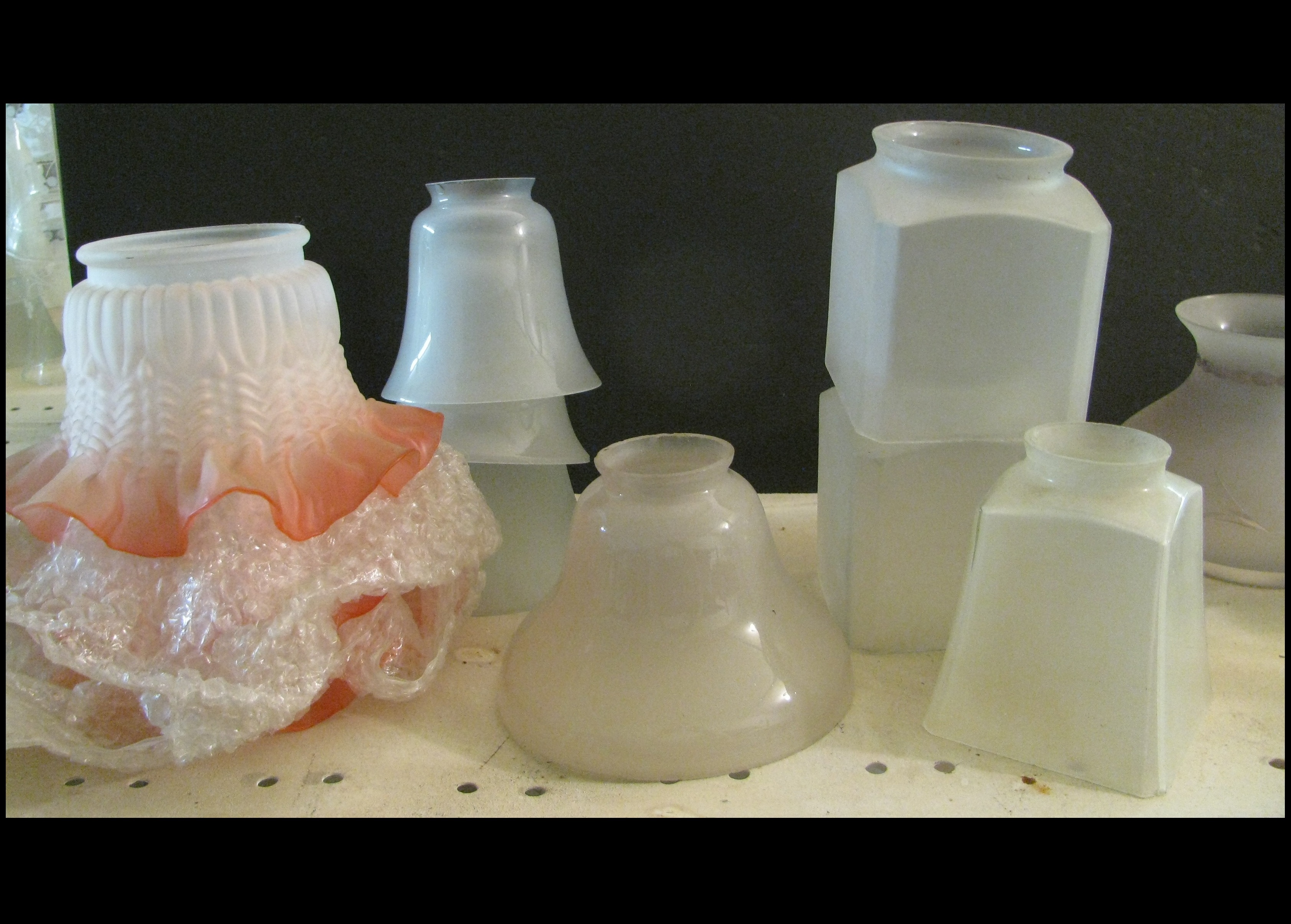 Lot of 40 Mixed Styles of Glass Lampshades