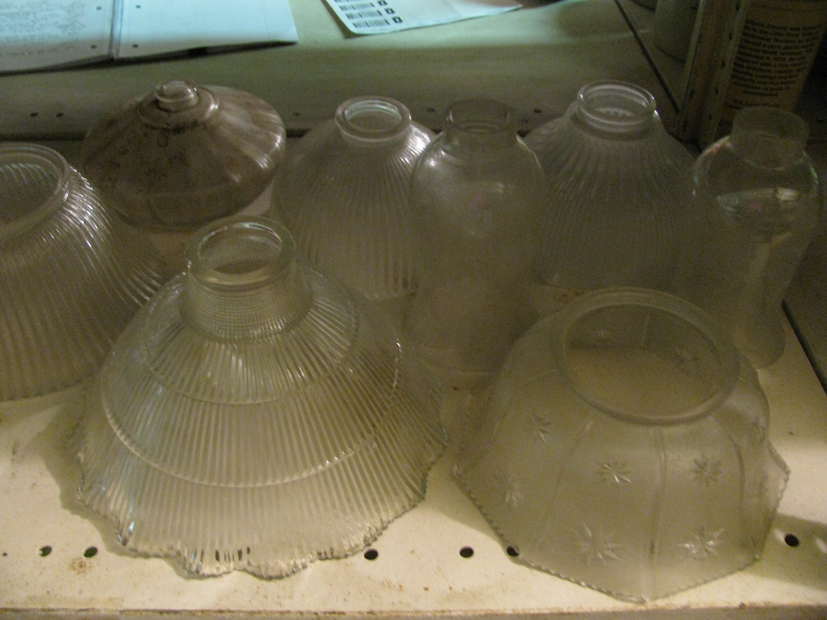 Lot of 40 Mixed Styles of Glass Lampshades