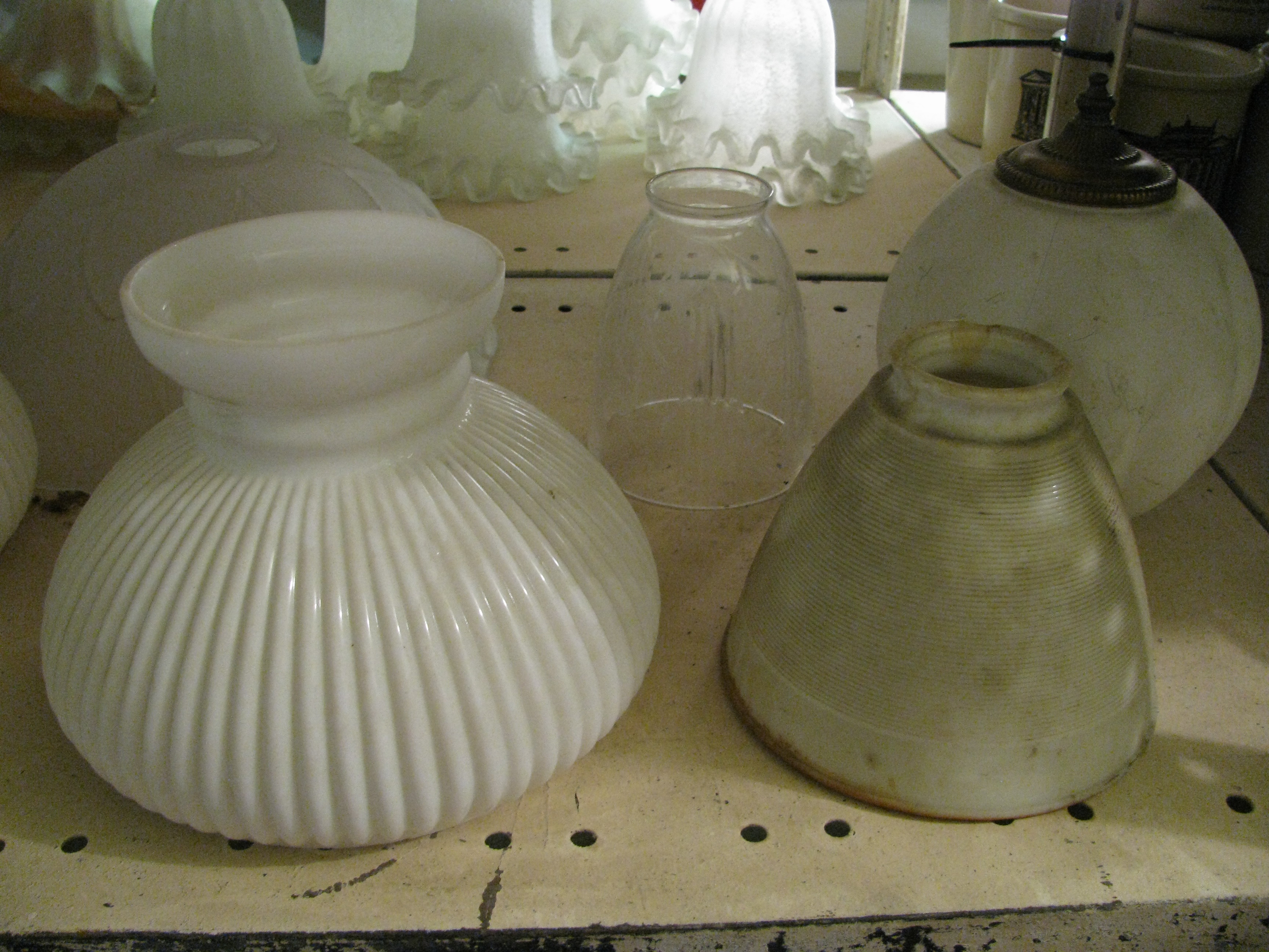 Lot of 40 Mixed Styles of Glass Lampshades
