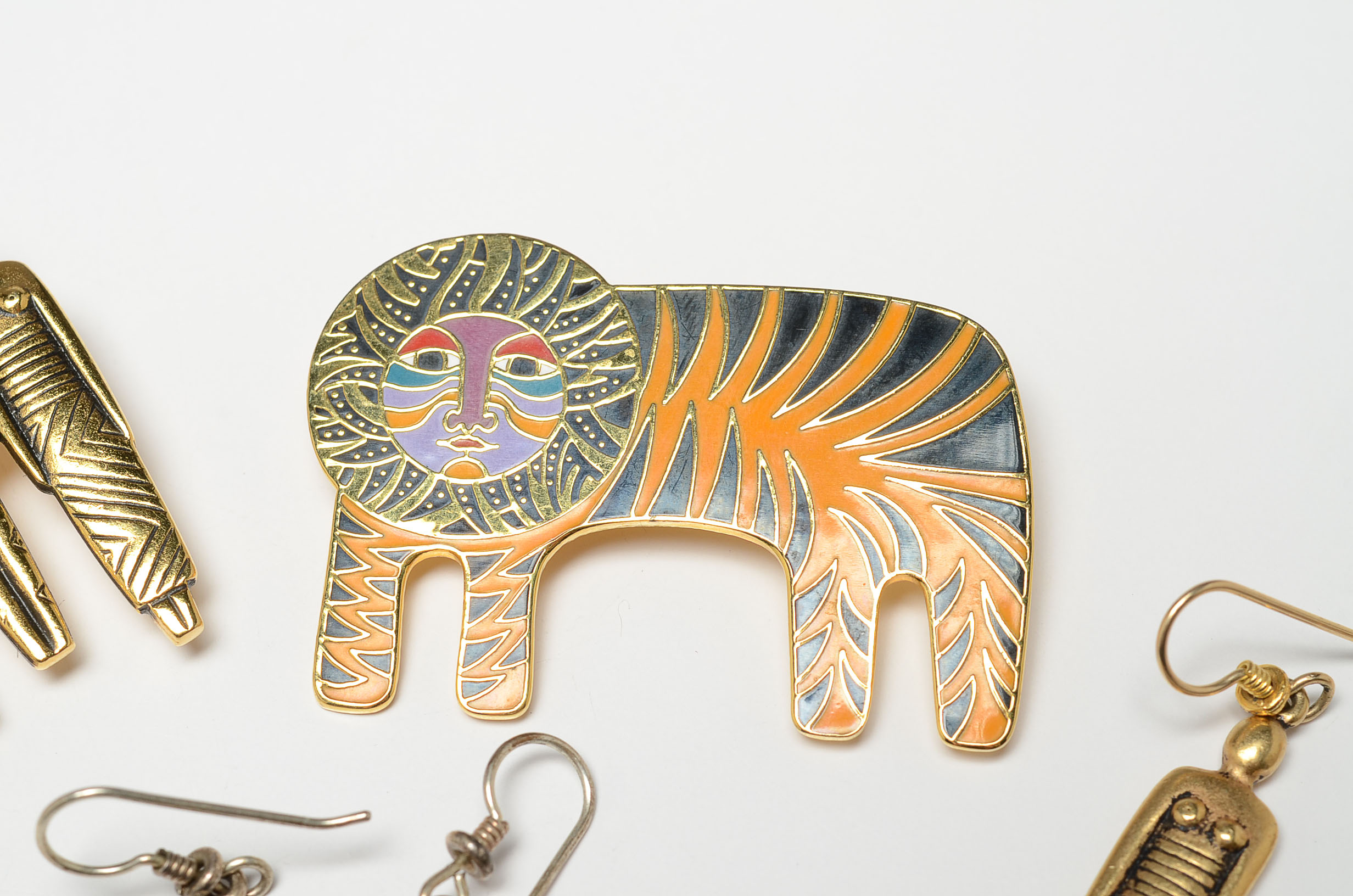 Collection of Laurel Burch Brooches and Earrings