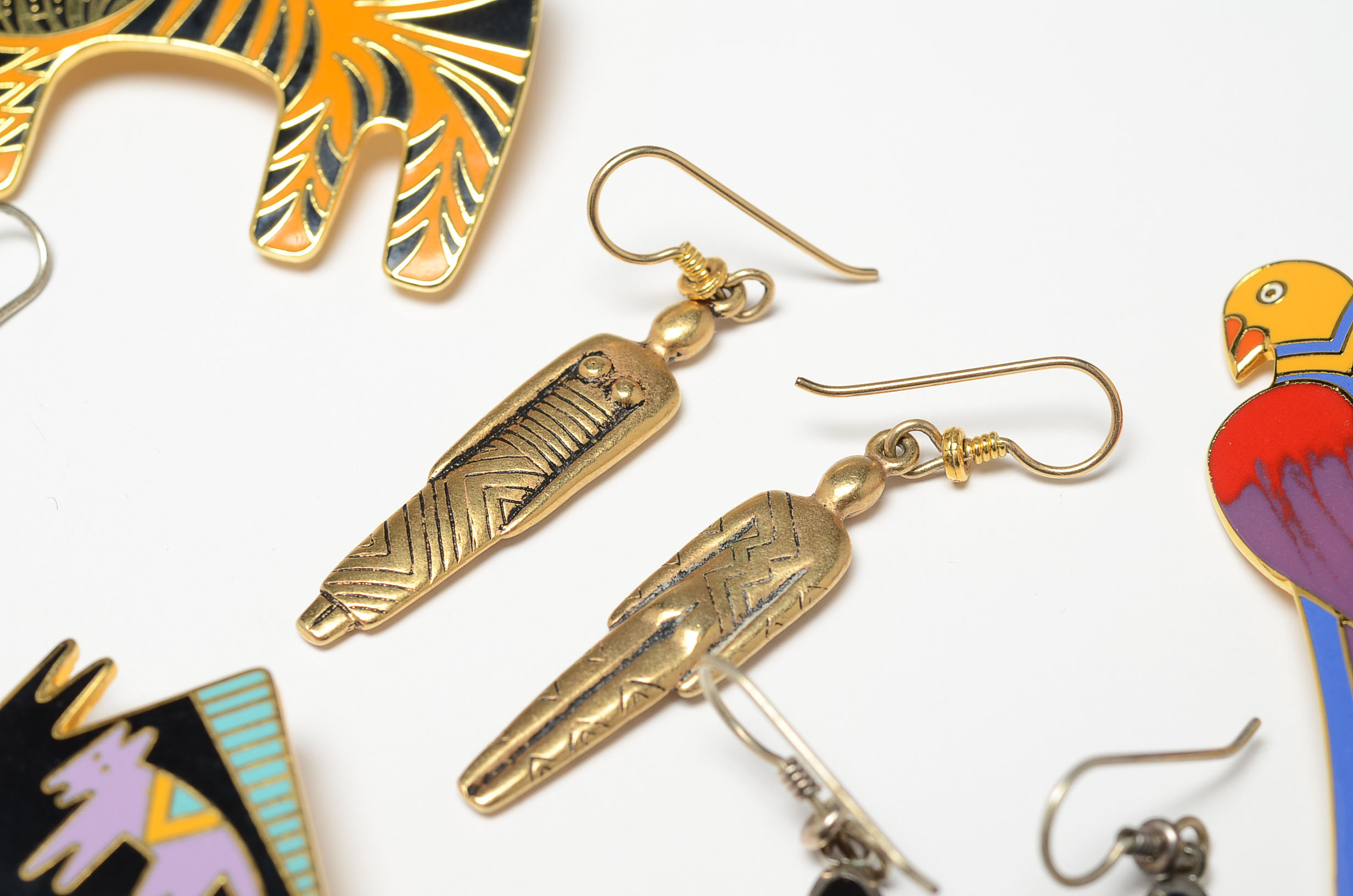 Collection of Laurel Burch Brooches and Earrings