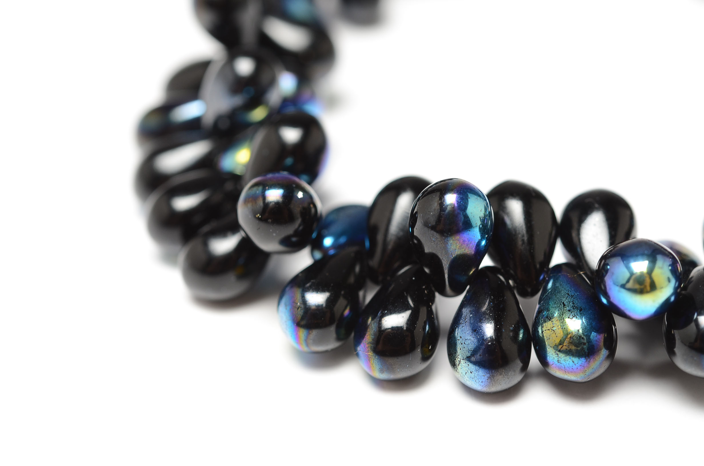 Vintage Rhinestone Choker and Black Opalescent Beaded Bracelet