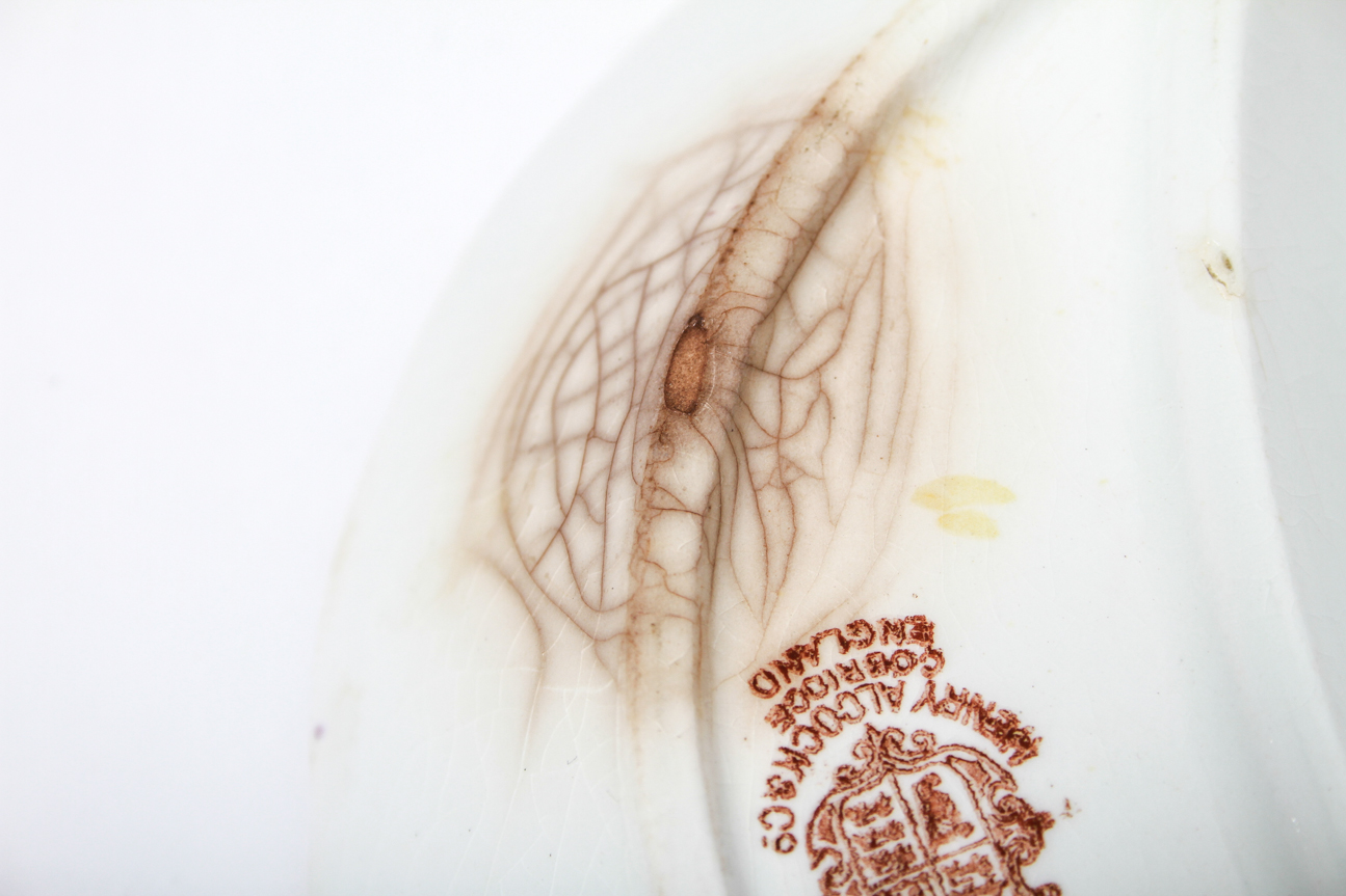 Set of Six English Henry Alcock Crescent Shaped Bone China Plates