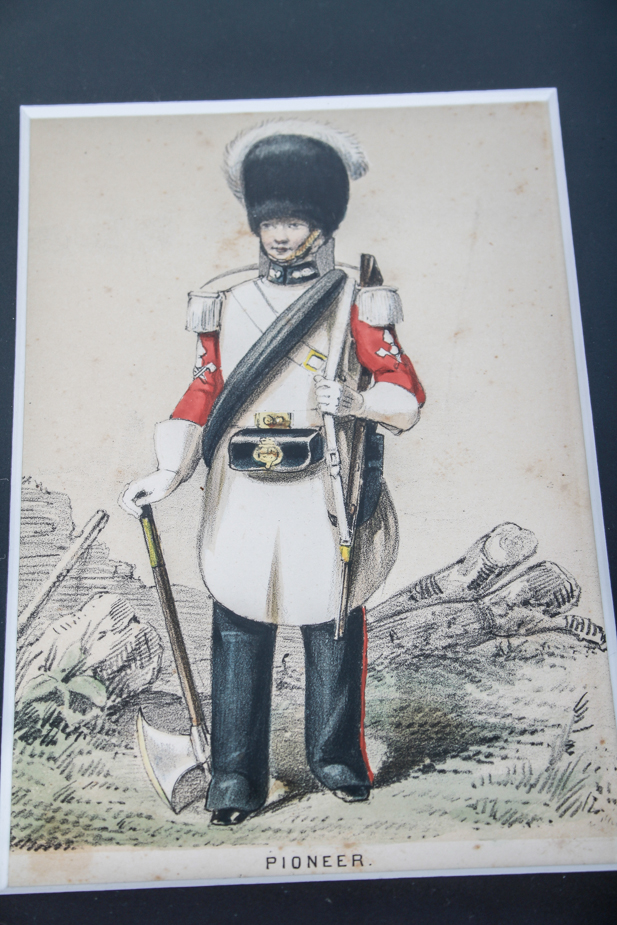 Antique Soldier Prints Titled "Pioneer" and "Grenadier Guards" 