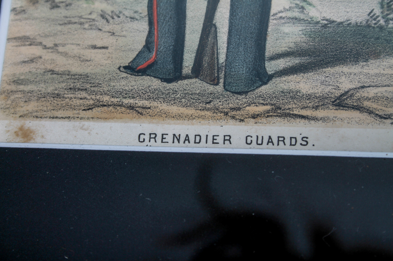 Antique Soldier Prints Titled "Pioneer" and "Grenadier Guards" 