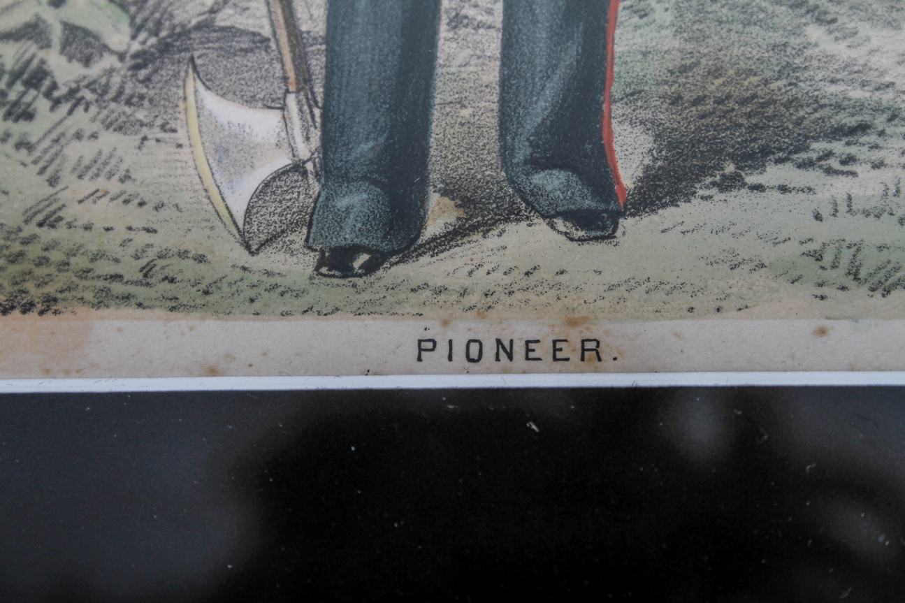 Antique Soldier Prints Titled "Pioneer" and "Grenadier Guards" 