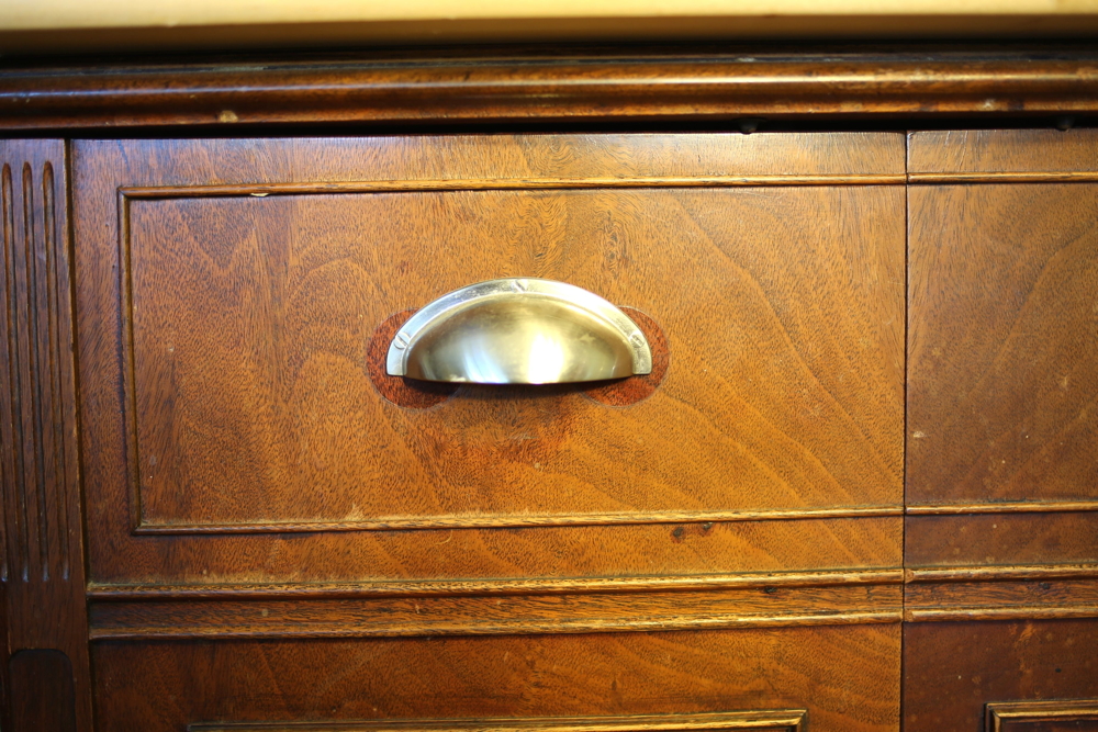Small Antique Cabinet with Mahogany Veneers